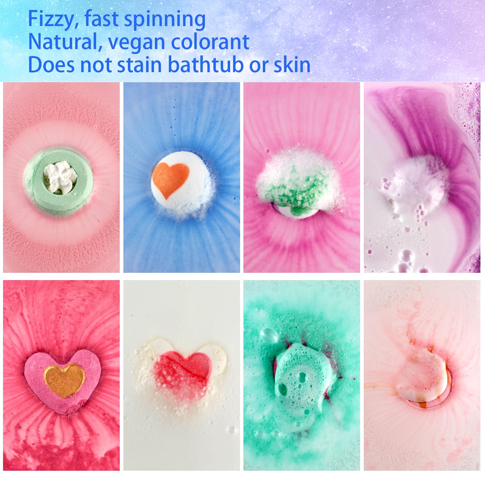 Comfso Bath Bombs Gift Set for Girls — Handmade Bubble Bath for Women & Kids