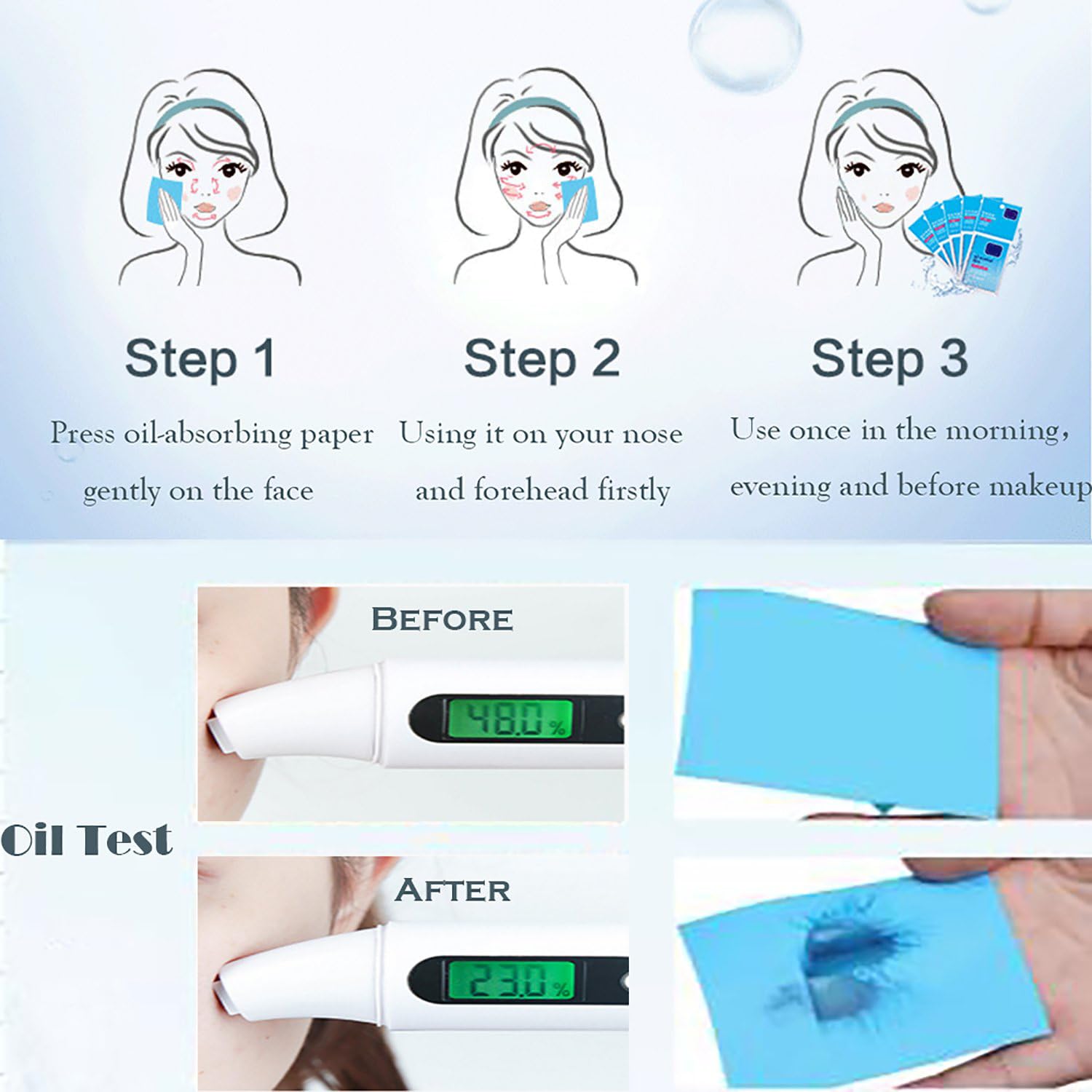 COMFYTOUCH 2 Packs Oil Blotting Sheets (120) – Oil Absorbing, Makeup-Safe, Portable