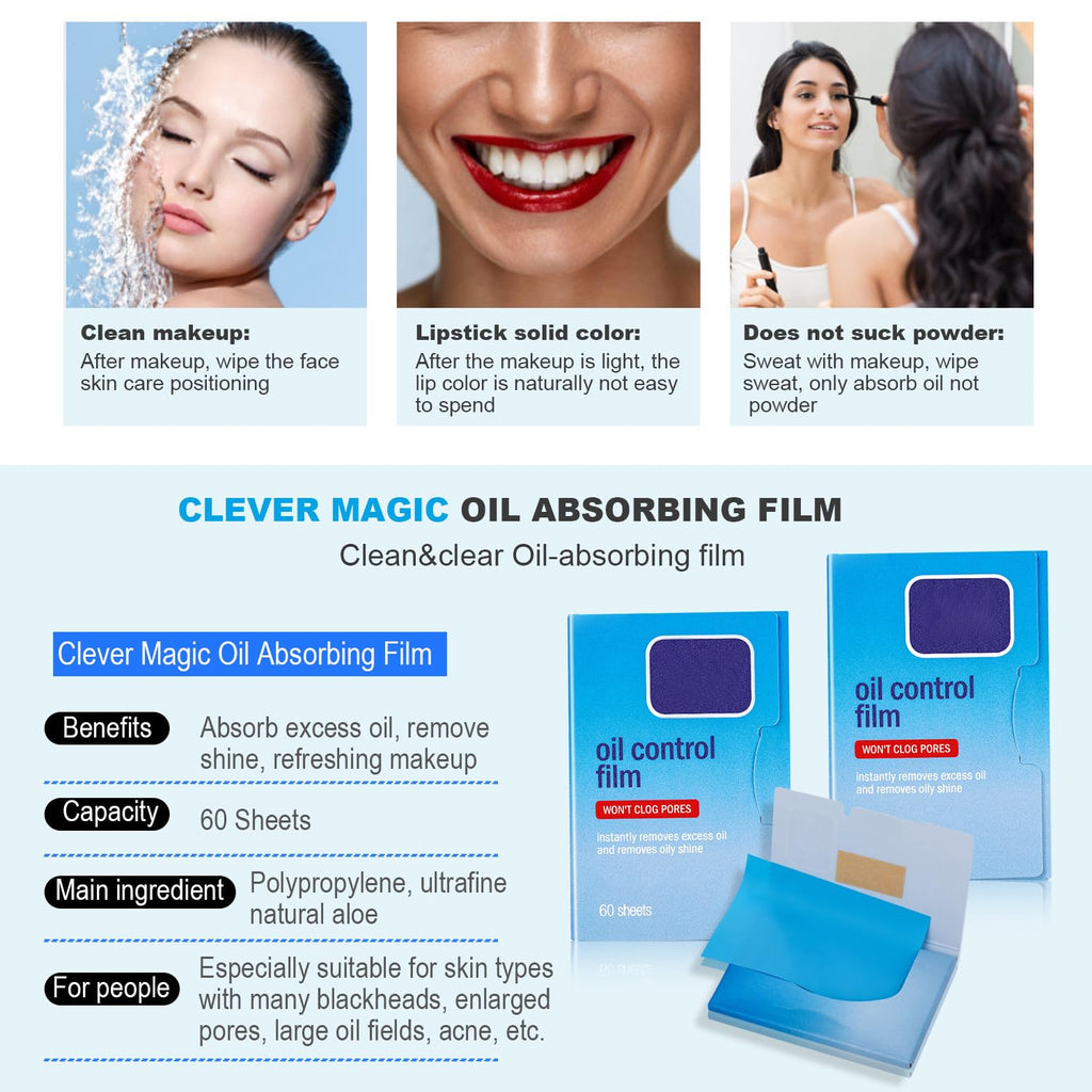 COMFYTOUCH 2 Packs Oil Blotting Sheets (120) – Oil Absorbing, Makeup-Safe, Portable