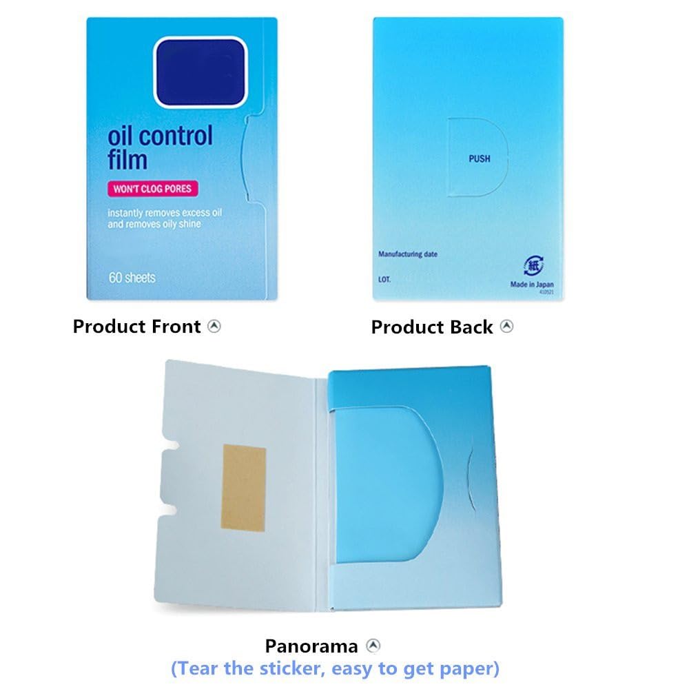 COMFYTOUCH 2 Packs Oil Blotting Sheets (120) – Oil Absorbing, Makeup-Safe, Portable