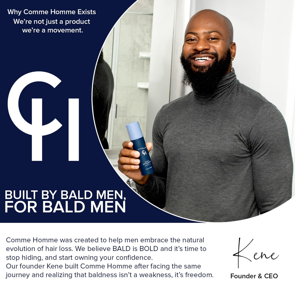 Comme Homme Hydrating Scalp Wash for Bald Men — Basil, Aloe, Tea Tree & Caffeine