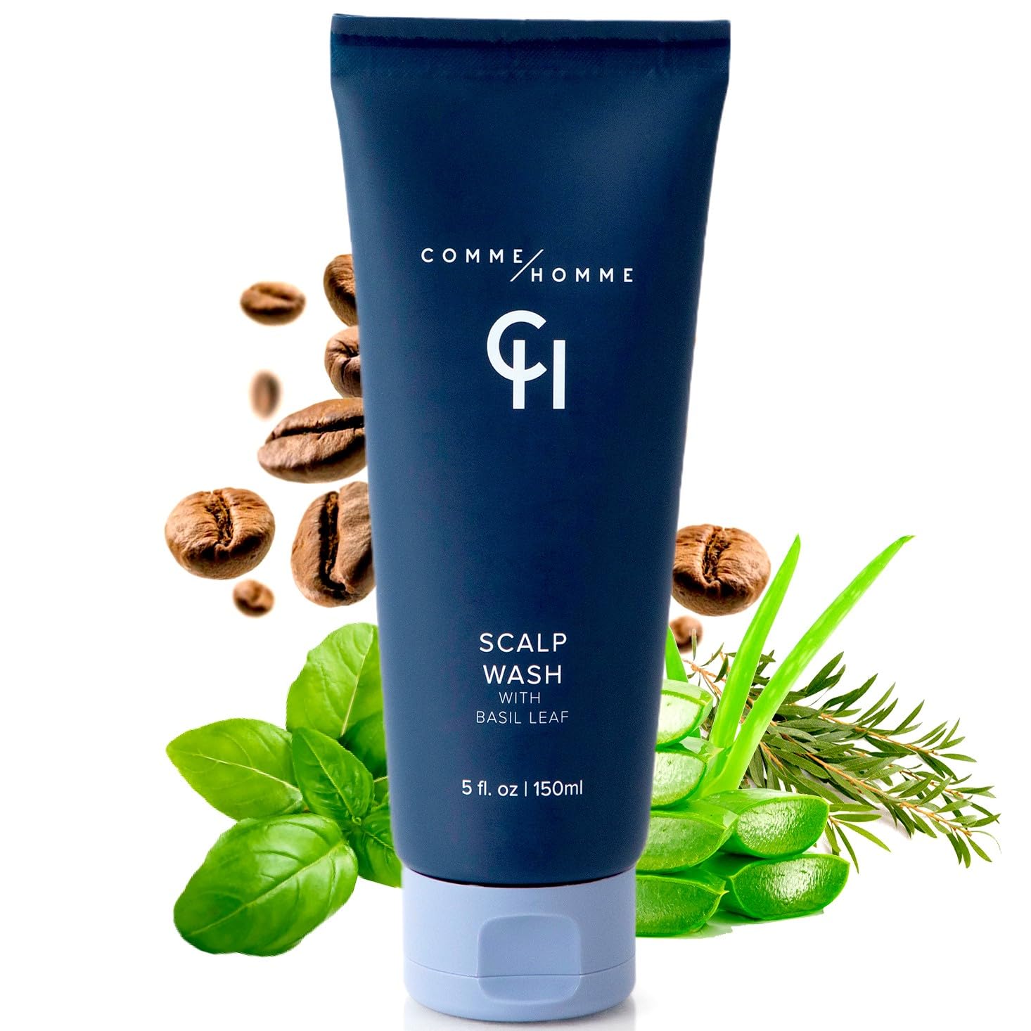 Comme Homme Hydrating Scalp Wash for Bald Men — Basil, Aloe, Tea Tree & Caffeine