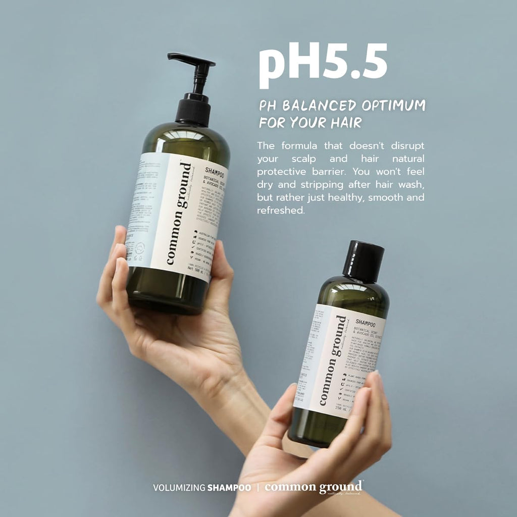 Common Ground Natural Shampoo & Conditioner Set — Paraben Free, Vegan, Plant-Based, Avocado Oil