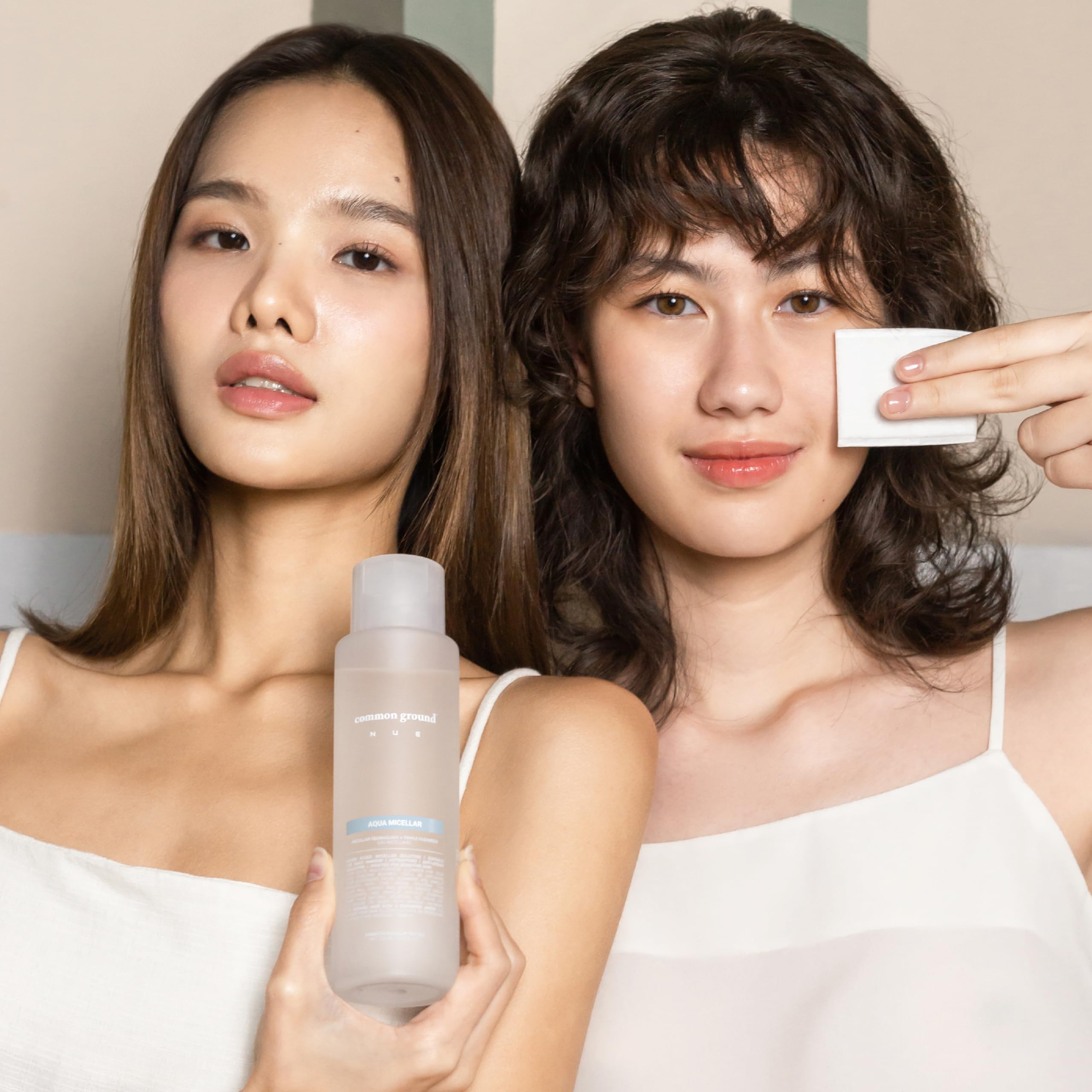 COMMON GROUND NUE Aqua Micellar 3-in-1 Cleanser: Makeup Remover, Astringent, Hydrating | Aloe Vera & Cucumber | Pack of 2