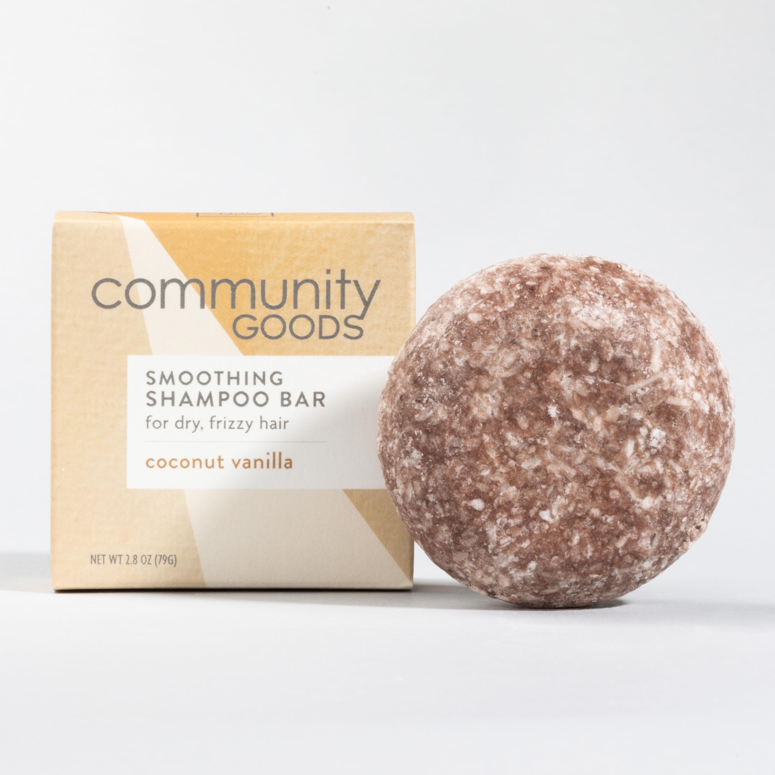 Community Goods Coconut Vanilla Shampoo Bar for Dry Hair – SLS-Free, Plastic-Free