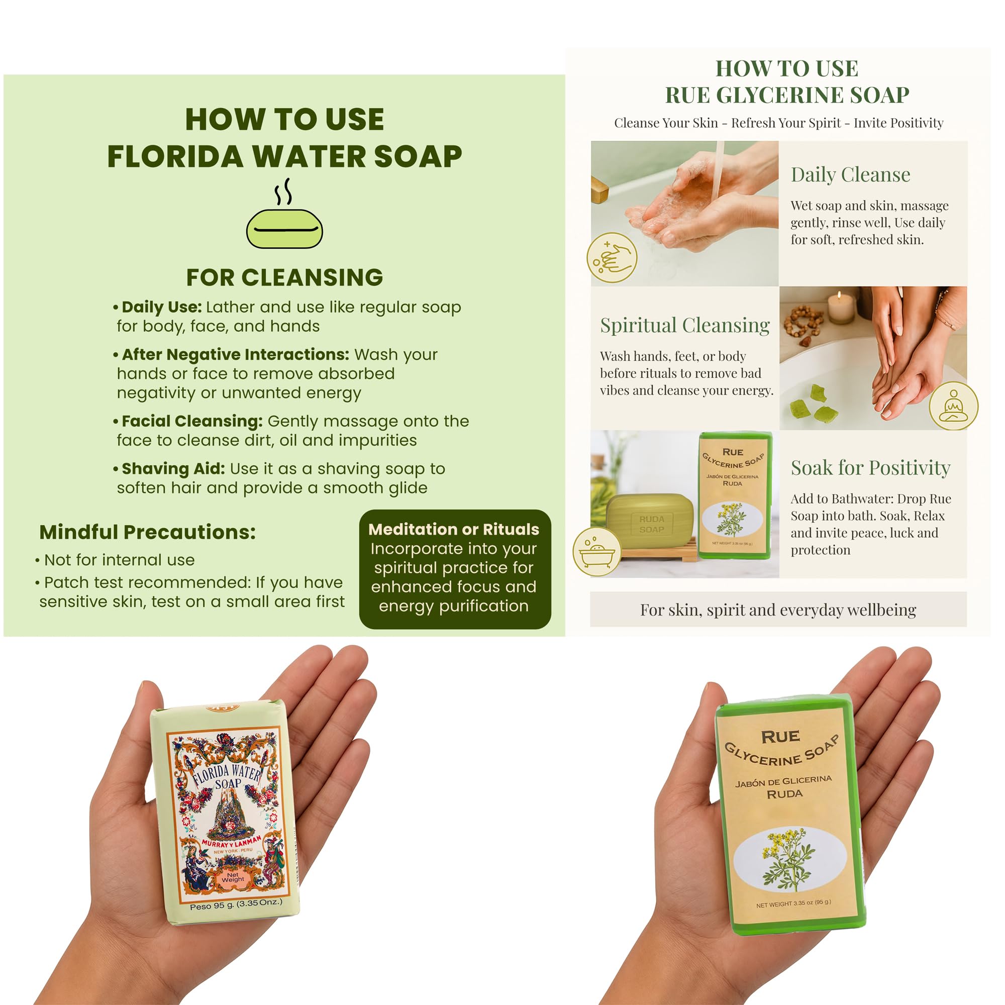 Florida Water Ritual Bundle: Murray & Lanman Cologne 7.5 oz + Soaps (3 Items)