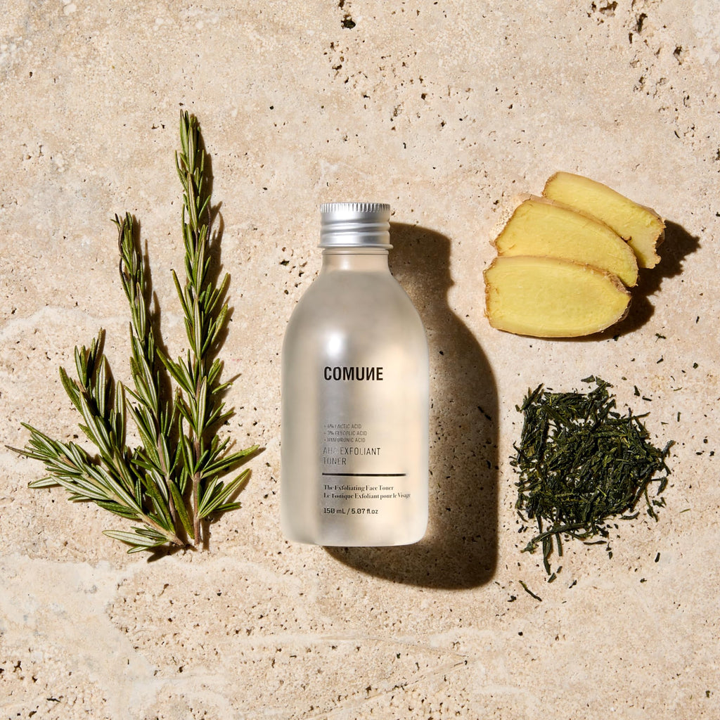 COMUNE AHA Exfoliant Toner — 6% Lactic Acid, 3% Glycolic Acid, Hyaluronic Acid | Gentle Exfoliation & Hydration