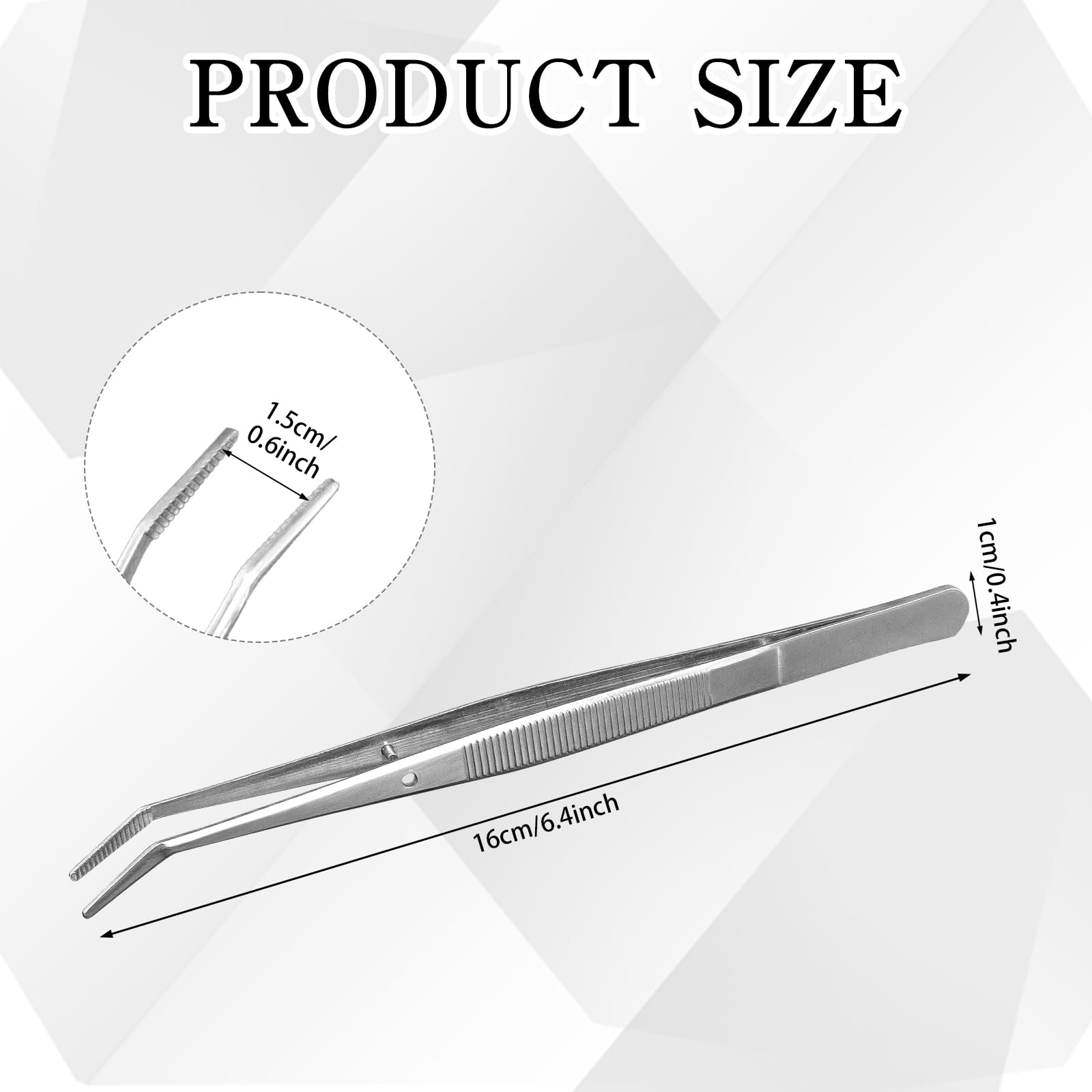 CONEHOY 36 Pcs Stainless Steel Tweezers – Curved Serrated Tip Multipurpose Forceps