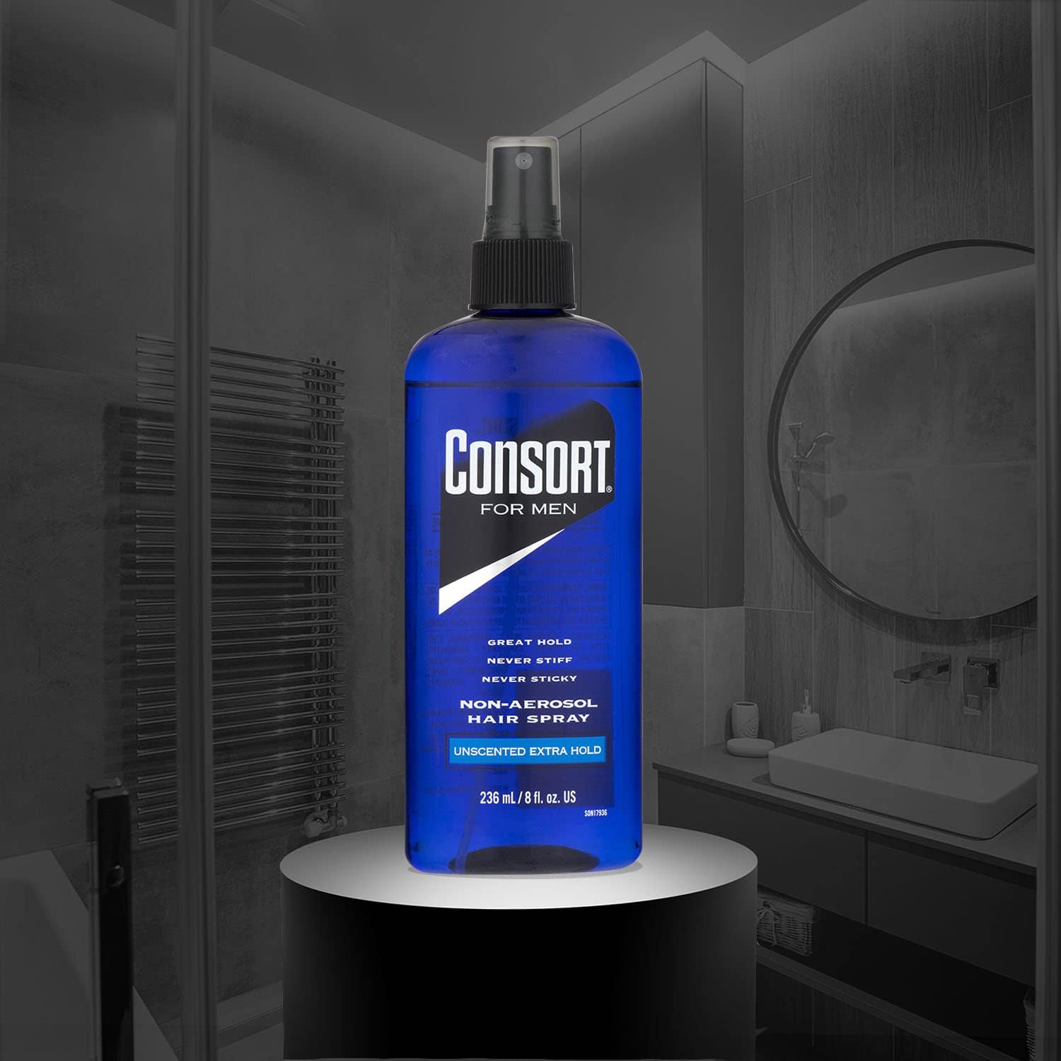 Consort Hair Spray 8 Oz Unscented X-Hold Pump – Non-Aero (Pack of 2)