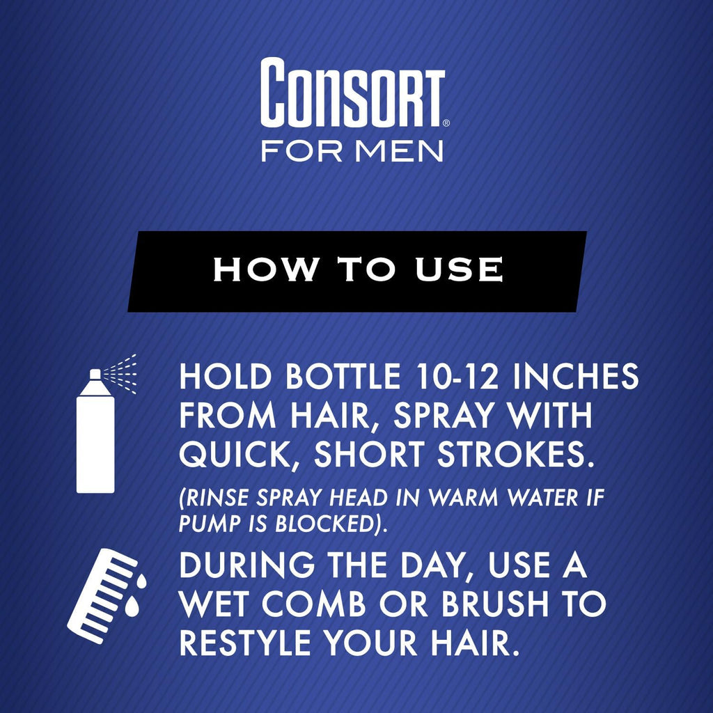 Consort Hair Spray 8 Oz Unscented X-Hold Pump – Non-Aero (Pack of 2)