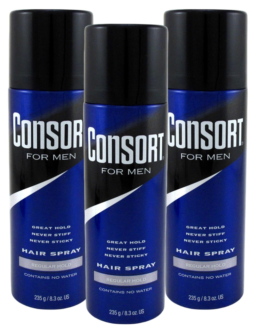 Consort Hair Spray 8.3 oz Regular Hold Aerosol – Pack of 3