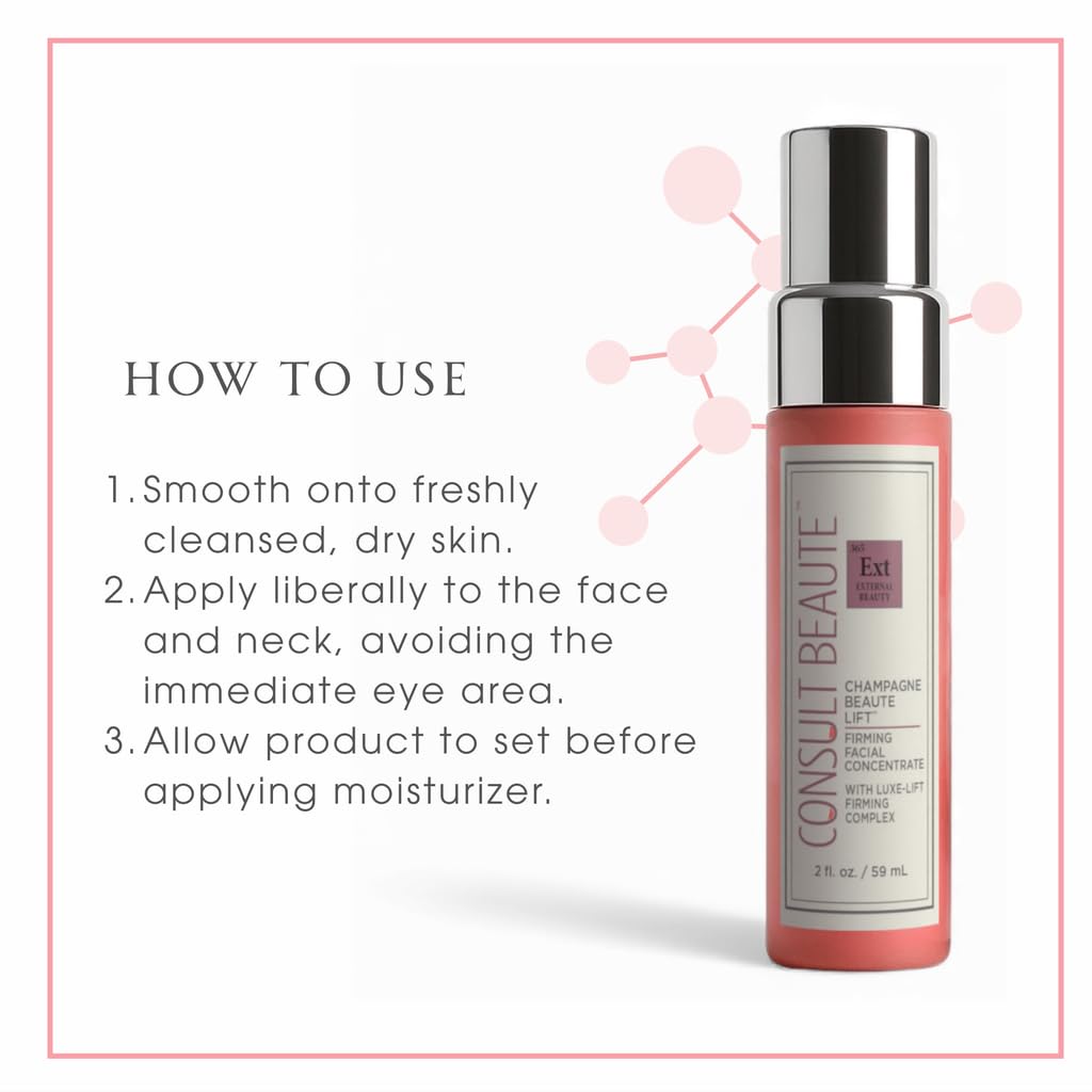 Consult Beaute Champagne Lift Firming Serum Concentrate for Face – Hydration, Glow & Accumulative Firming – 2 Fl Oz
