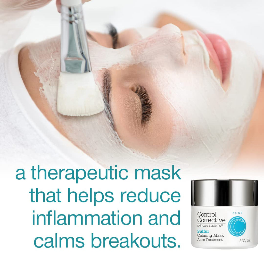 CONTROL CORRECTIVE Sulfur Calming Mask – 10% Sulfur with Aloe & Clay, Oil Control, Soothing Care, 2 oz