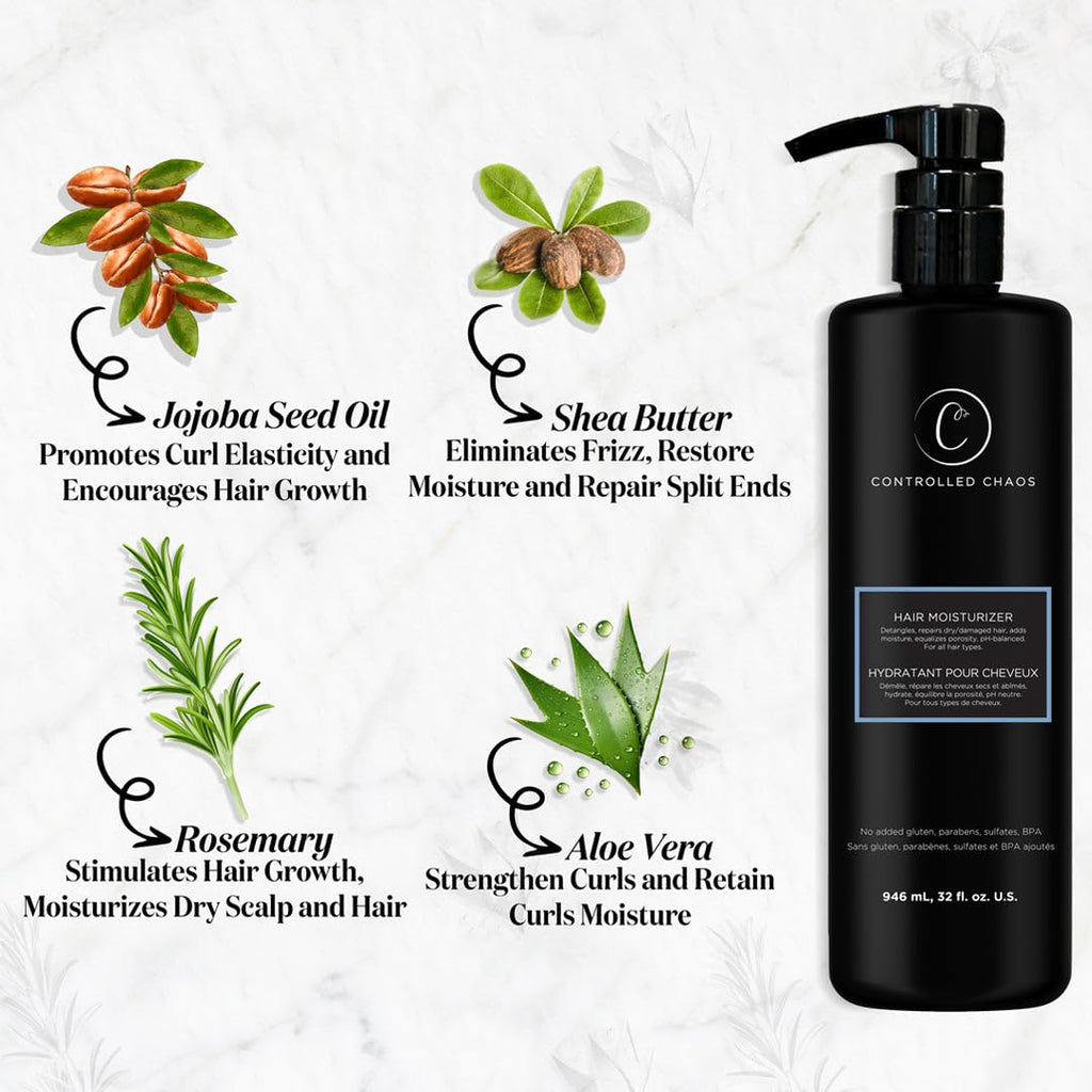 Controlled Chaos Hair Moisturizer for Curly Hair – Paraben & Sulfate Free Leave-In Conditioner (32 oz)