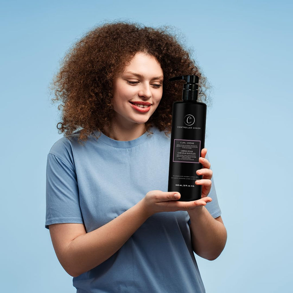 Controlled Chaos Curl Cream – 32oz Sulfate & Paraben Free with Shea Butter for Frizz-Defining Curls, Made in USA