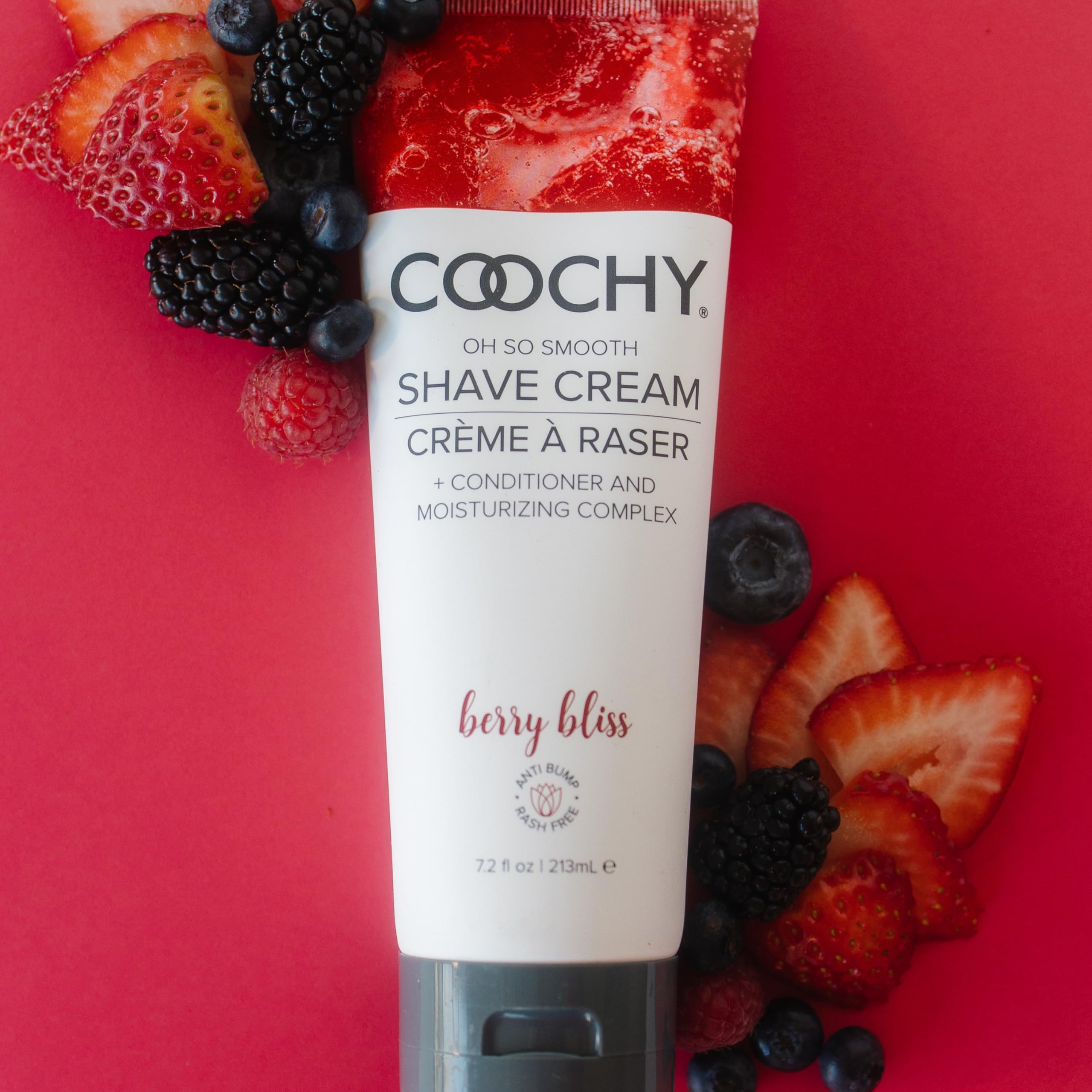 Coochy Berry Bliss Shave Cream 32 oz – Hydrating, Rash-Reduction Shaving Lotion for Bikini, Underarms & Legs
