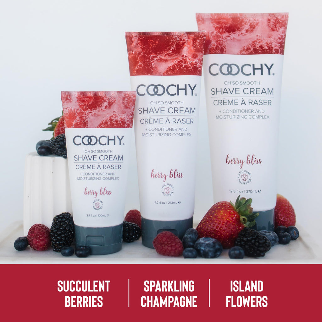 Coochy Berry Bliss Shave Cream 32 oz – Hydrating, Rash-Reduction Shaving Lotion for Bikini, Underarms & Legs