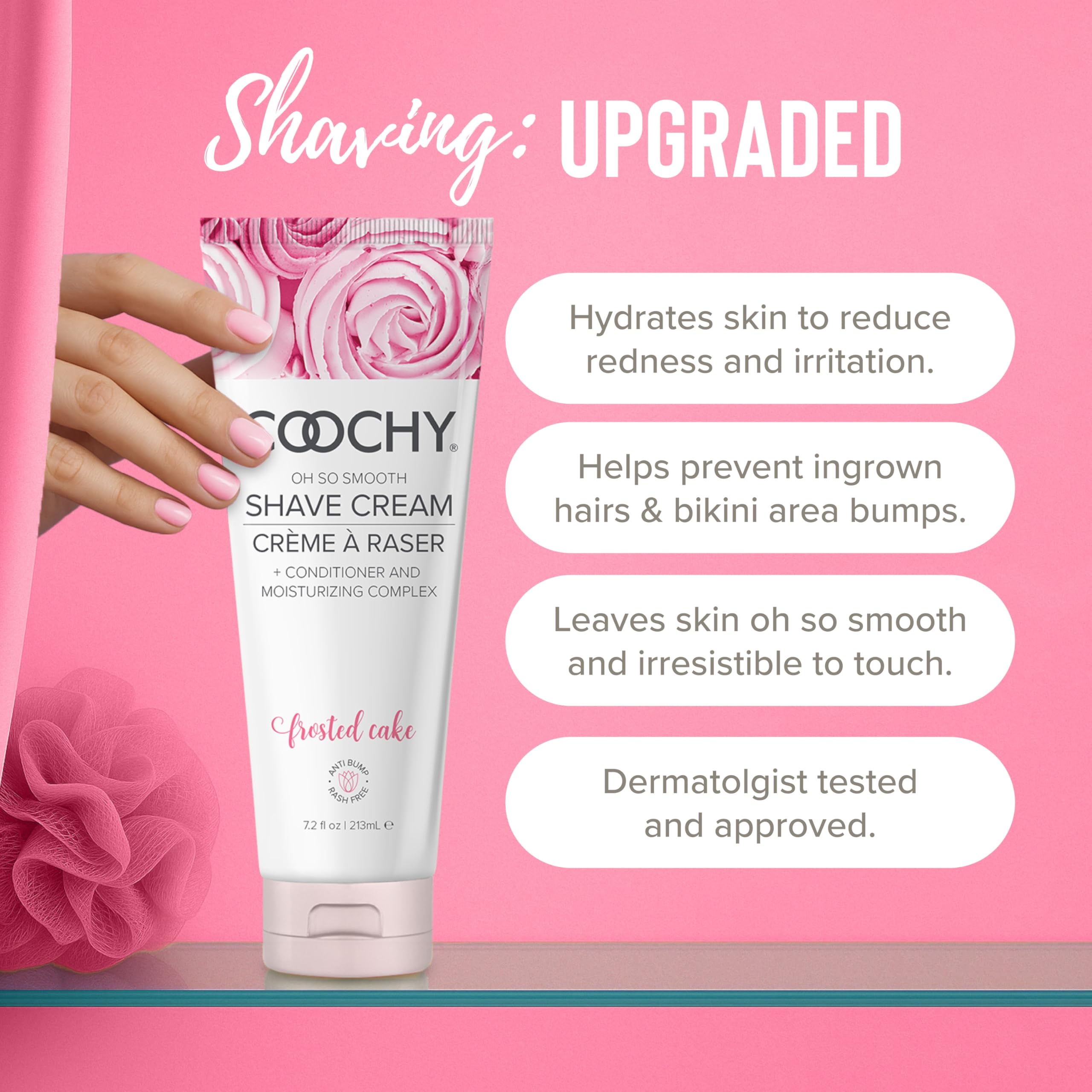 Coochy Shave Cream - Moisturizing Shave Lotion for Bikini, Underarms, Legs | Frosted Cake 32 oz