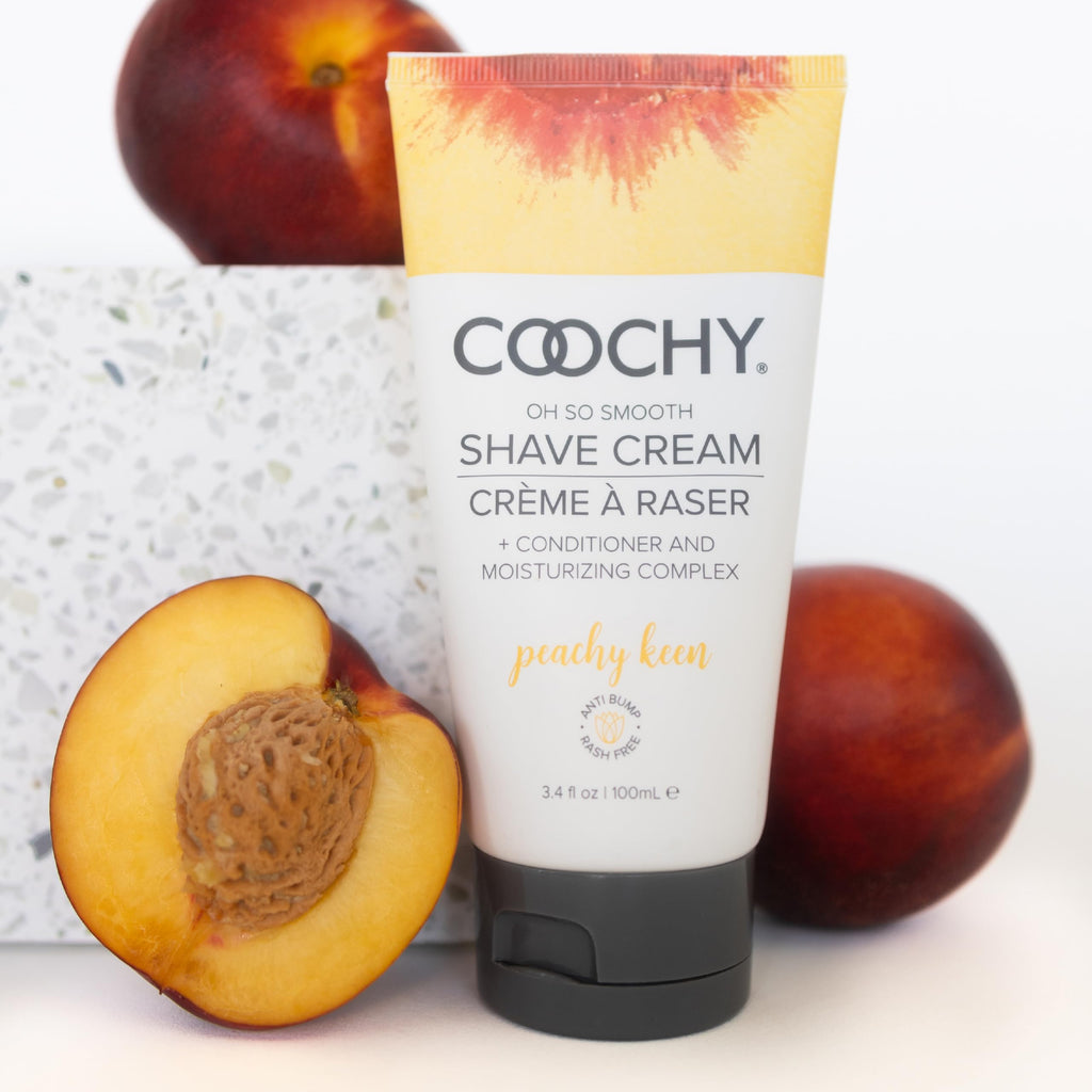 Coochy Shave Cream - Moisturizing Shave Lotion for Bikini, Underarms, Legs | Peachy Keen, 7.2 oz