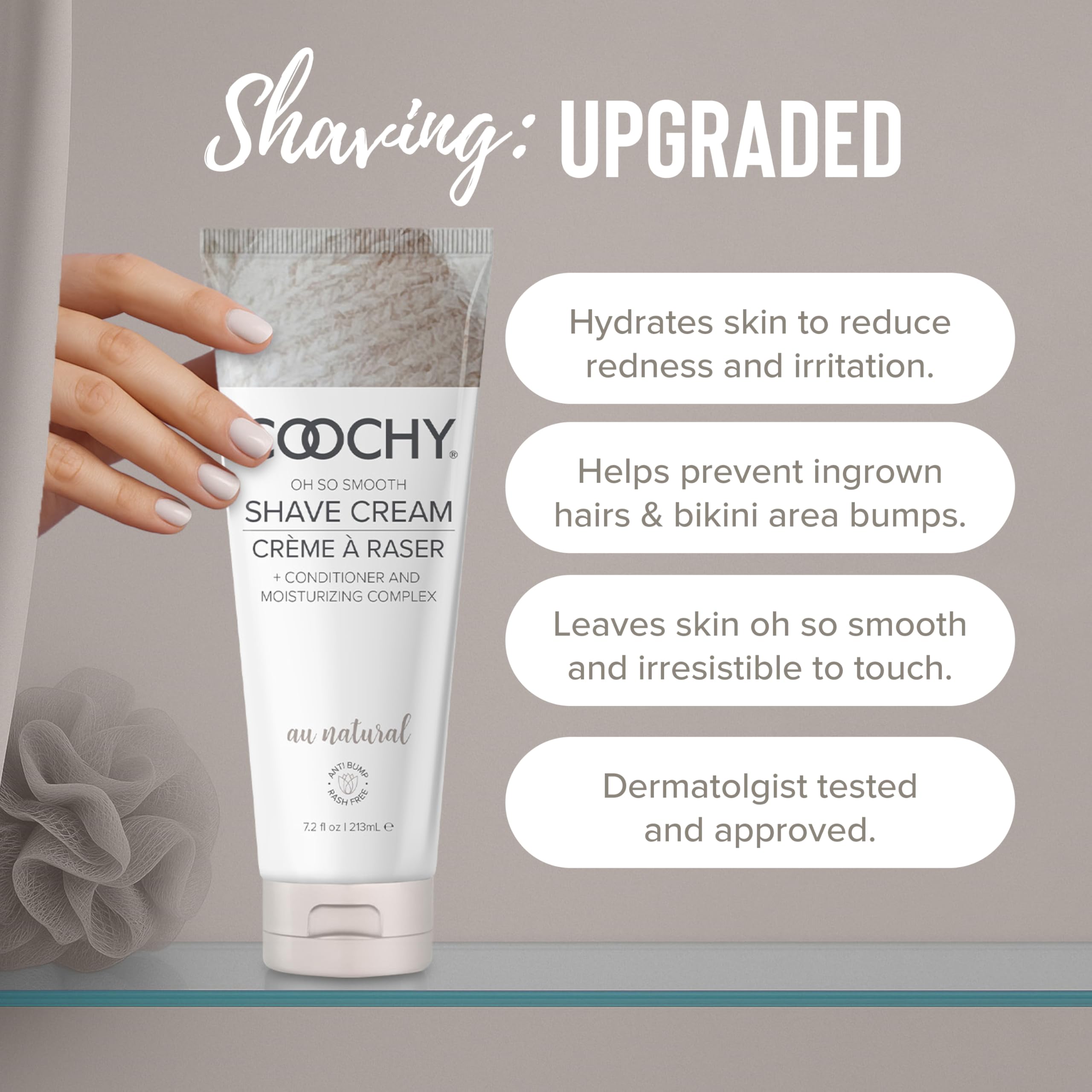 Coochy Shave Cream - Moisturizing Shave Lotion for Bikini, Underarms, Legs | Hydrating, Rash-Free Formula - 32 oz