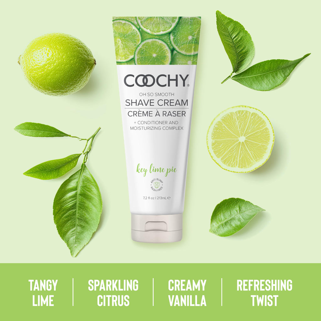 Coochy Shave Cream - Key Lime Pie, Moisturizing Shave Lotion (7.2 oz) for Bikini, Underarms & Legs