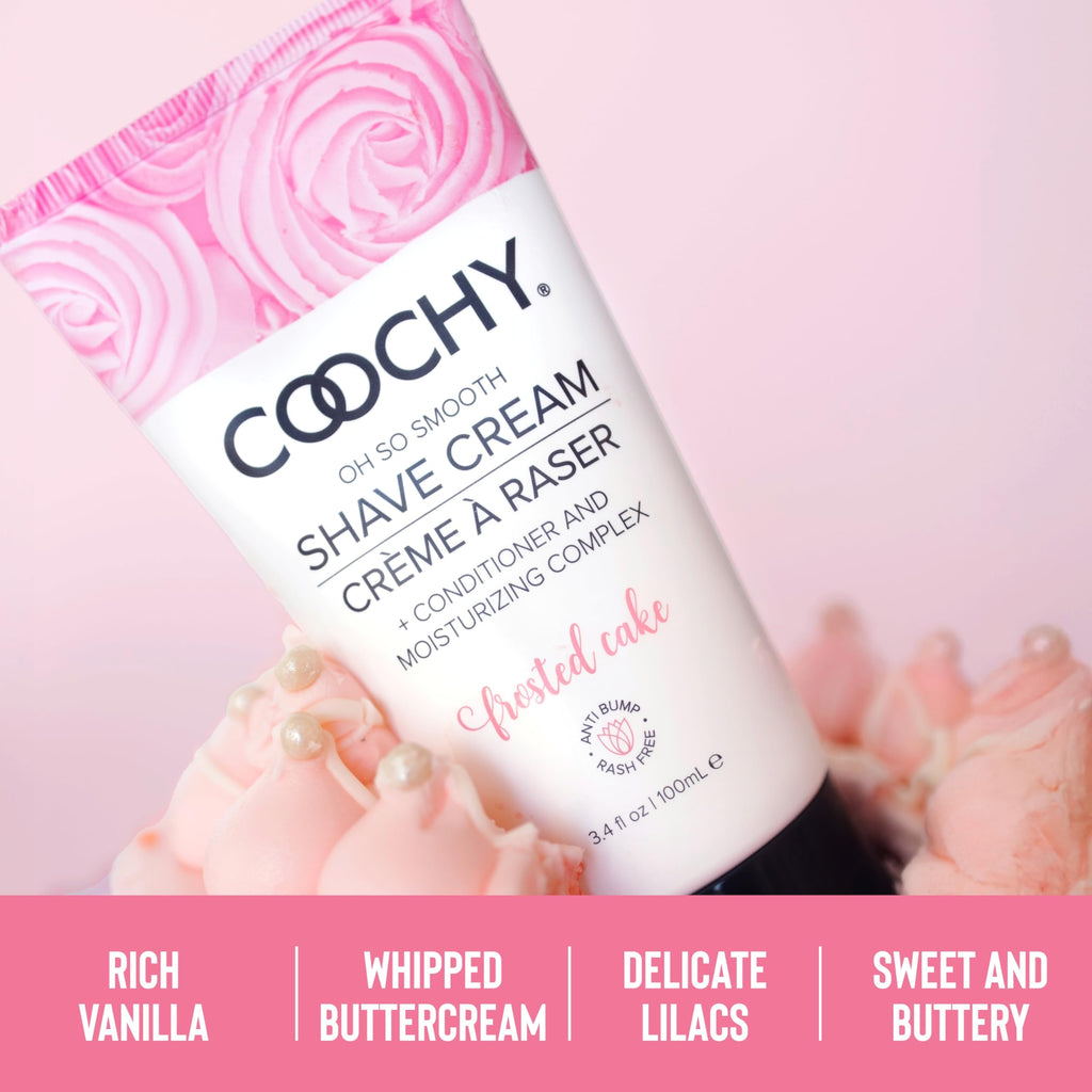 Coochy Shave Cream - Moisturizing Shave Lotion for Bikini, Underarms, Legs | Frosted Cake 32 oz