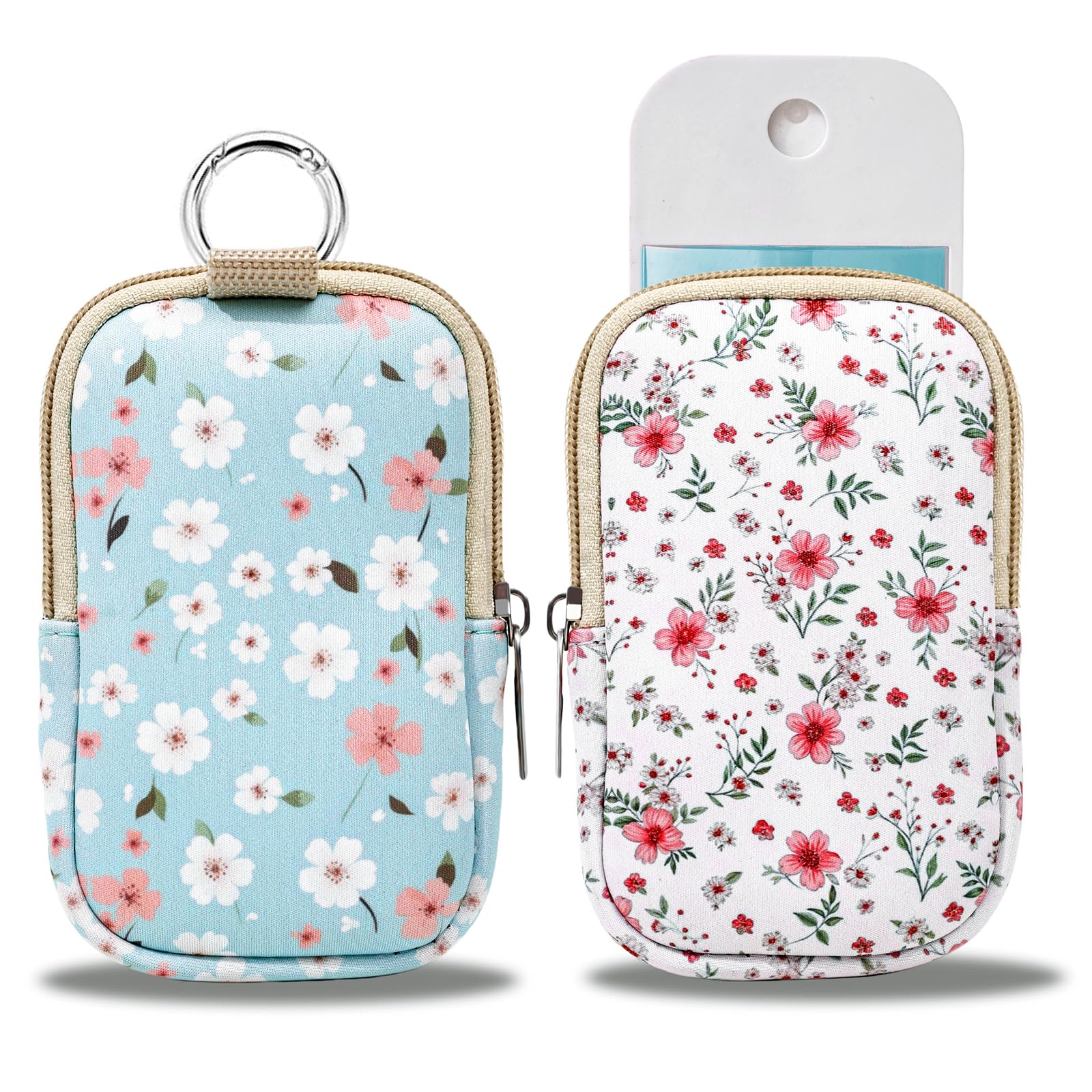 COOKOOKY 2 Pack Hand Sanitizer Case — Travel-Ready Mini Pouches for Touchland Bottles