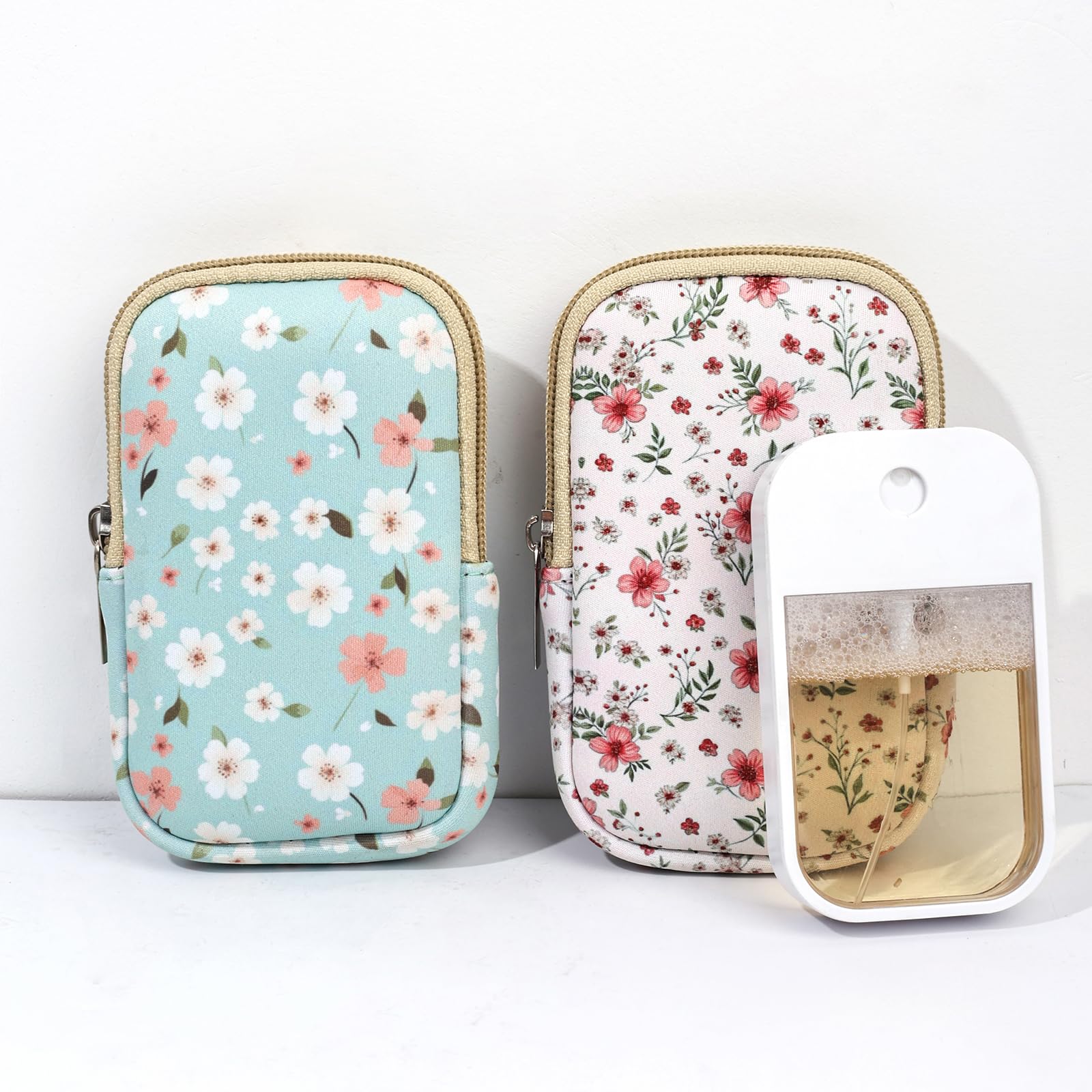 COOKOOKY 2 Pack Hand Sanitizer Case — Travel-Ready Mini Pouches for Touchland Bottles