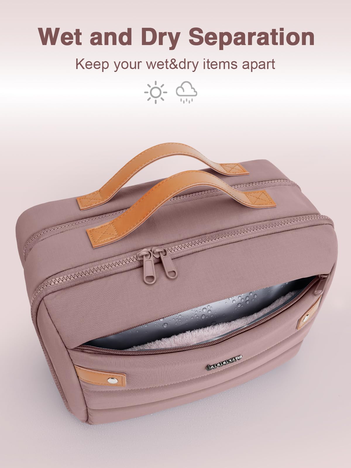 COOSKY Women's Hanging Toiletry Bag | Waterproof Travel Cosmetic Organizer with Jewelry Storage – Large Capacity, Dark Purple