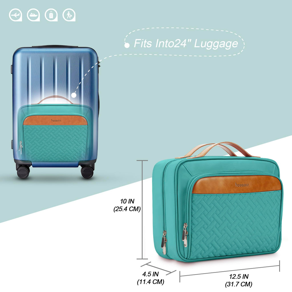 COOSKY Travel Hanging Toiletry Bag with Jewelry Organizer – Extra Large, Waterproof, Blue