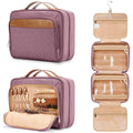 COOSKY Travel Hanging Toiletry Bag for Women – Extra-Large, Waterproof, Jewelry Organizer | Dark Purple