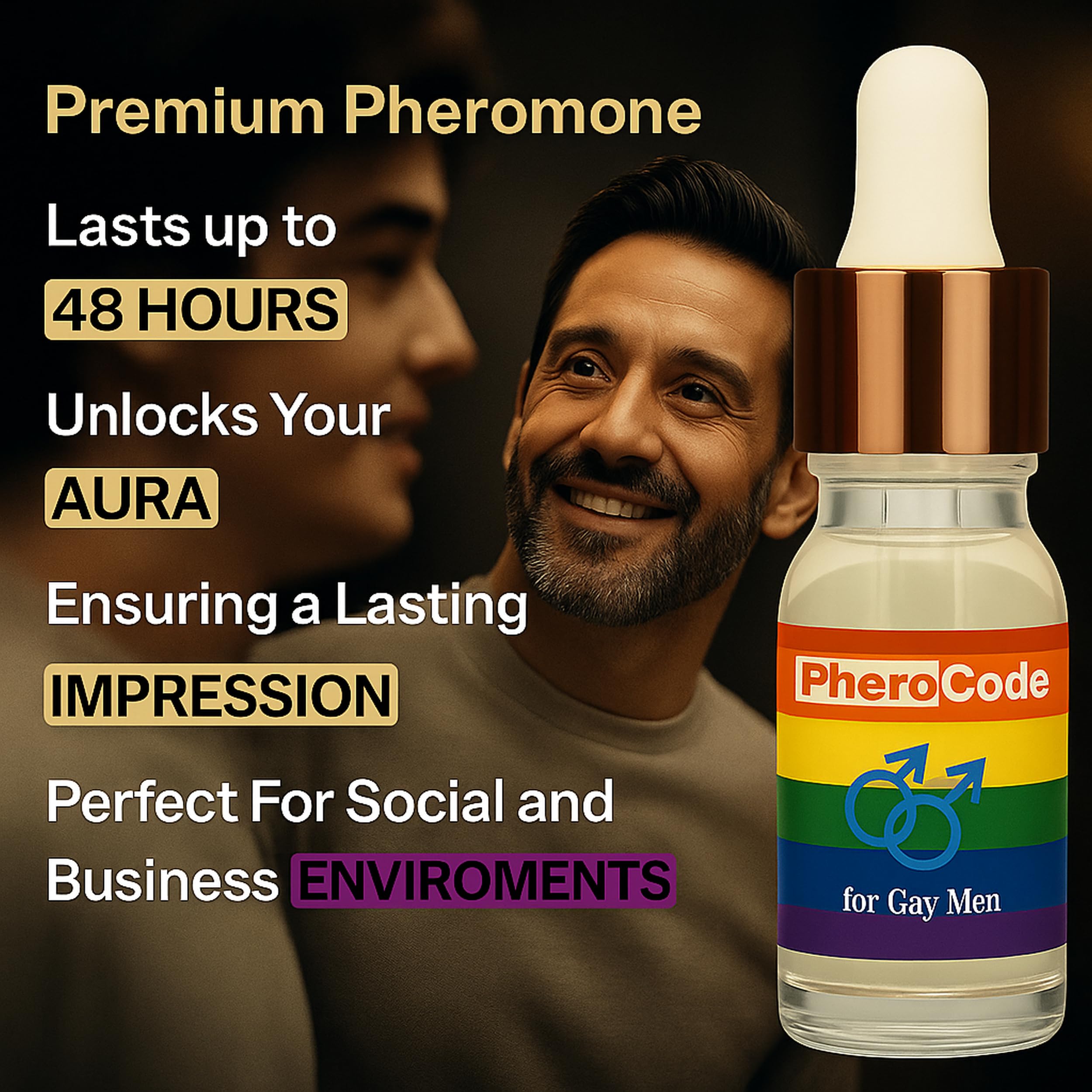 CopulinAndrone PheroCode Extra Strong Pheromone Cologne for Gay Men – Up to 48 Hours, Natural Formula
