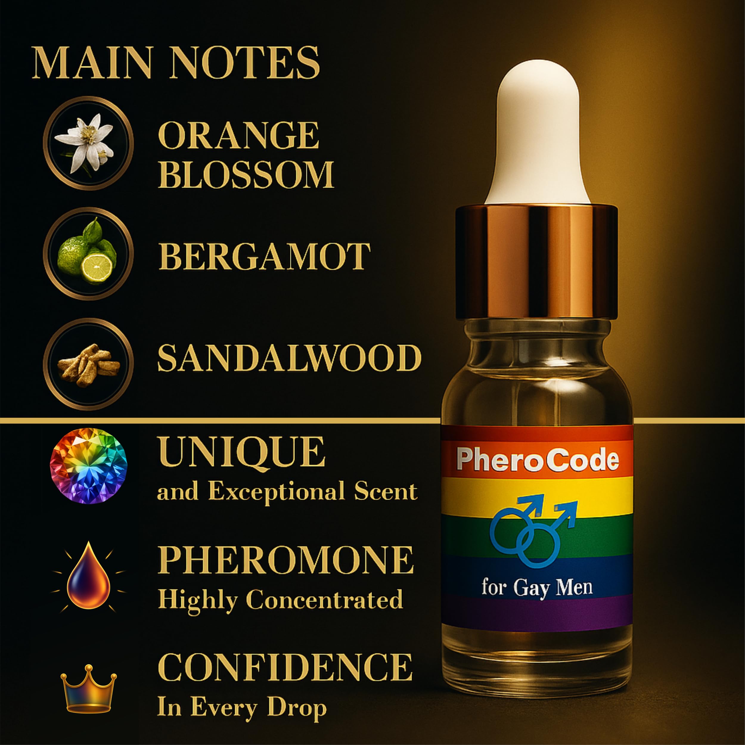 CopulinAndrone PheroCode Extra Strong Pheromone Cologne for Gay Men – Up to 48 Hours, Natural Formula