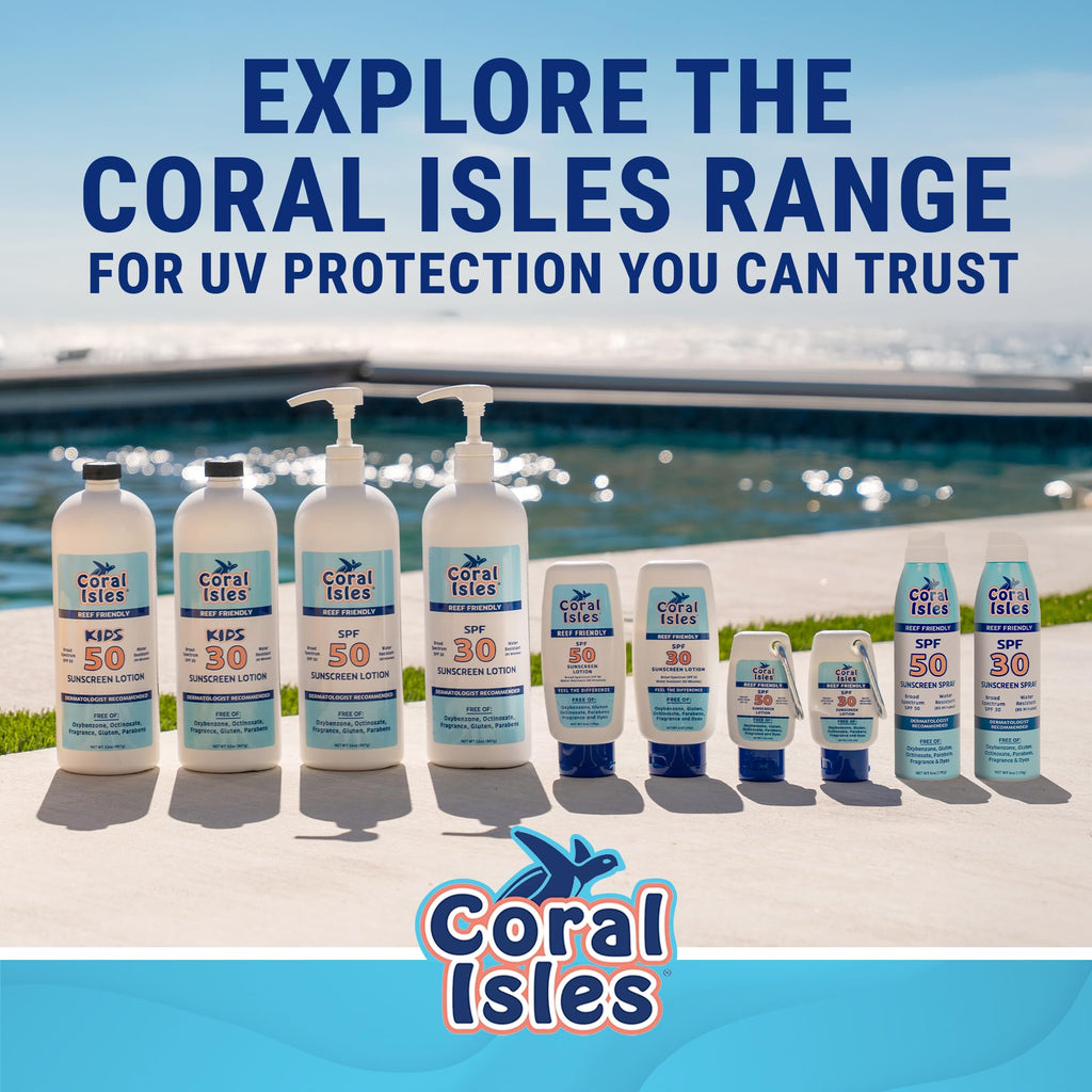 Coral Isles Sunscreen Spray SPF 30 - Hawaii Compliant, Reef-Safe, Broad Spectrum, Water-Resistant, 6 Fl Oz (Pack of 3)