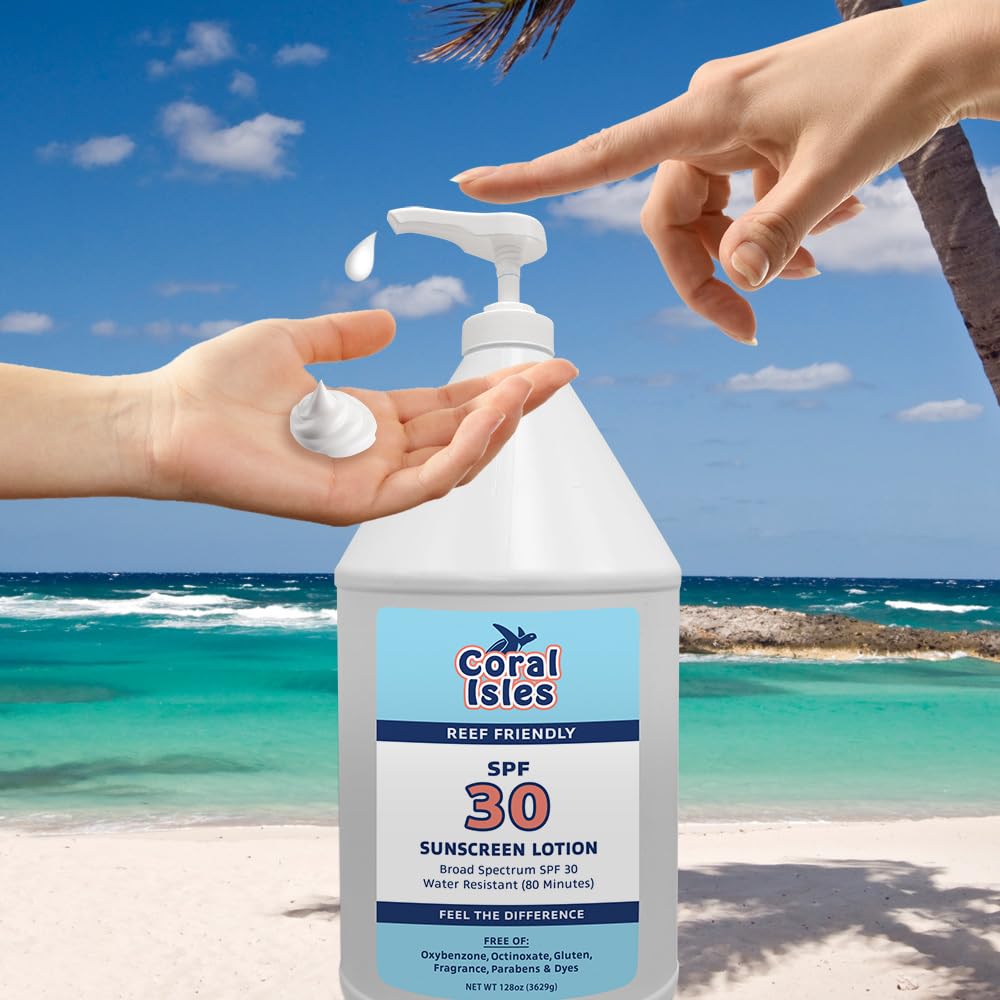 Coral Isles by Rocky Mountain Sunscreen SPF 30 Lotion | Reef-Safe, Hawaii Act Compliant, 128 fl oz