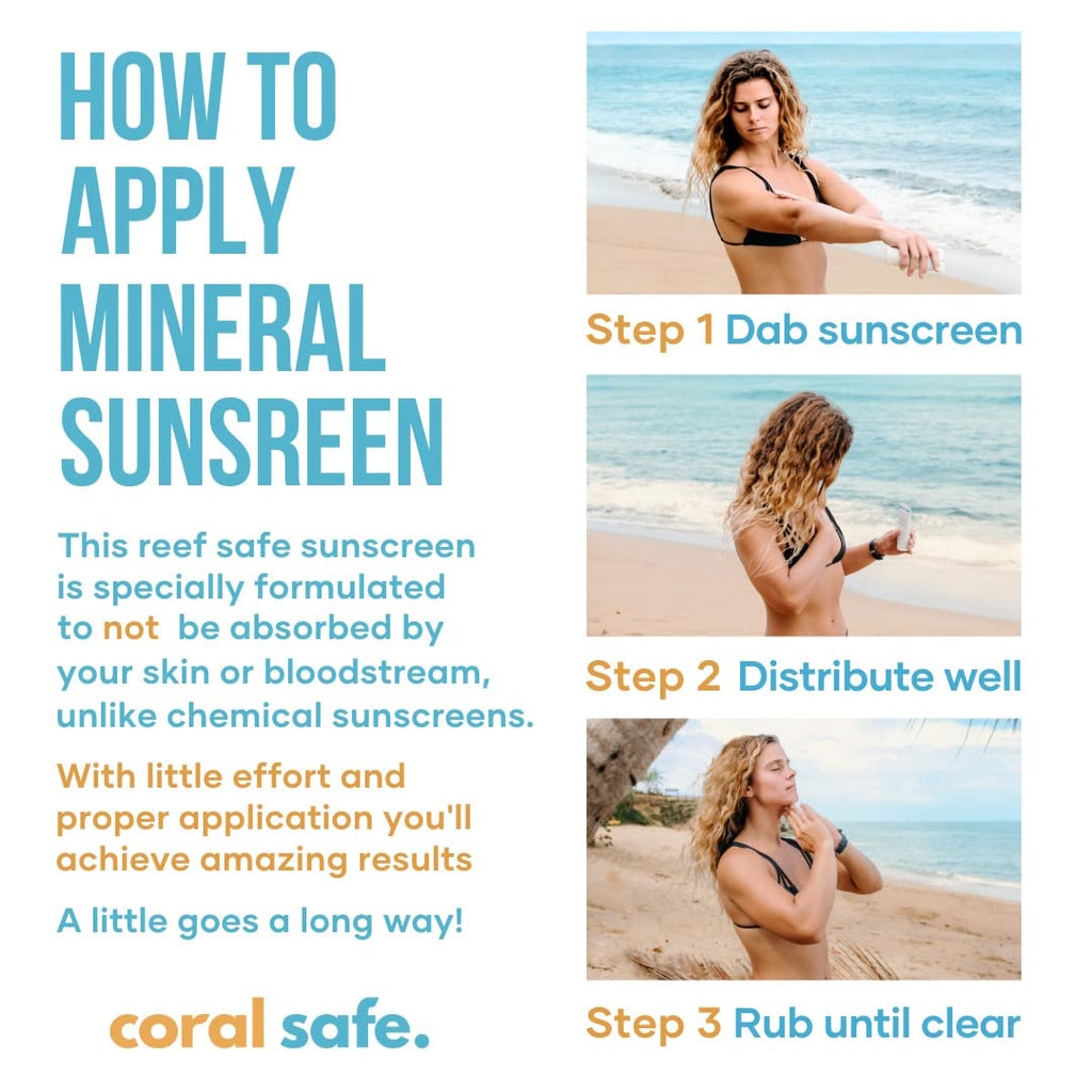 Coral Safe Reef Safe Sunscreen SPF 30 Mineral Travel Face Lotion, Hawaii & Mexico Approved