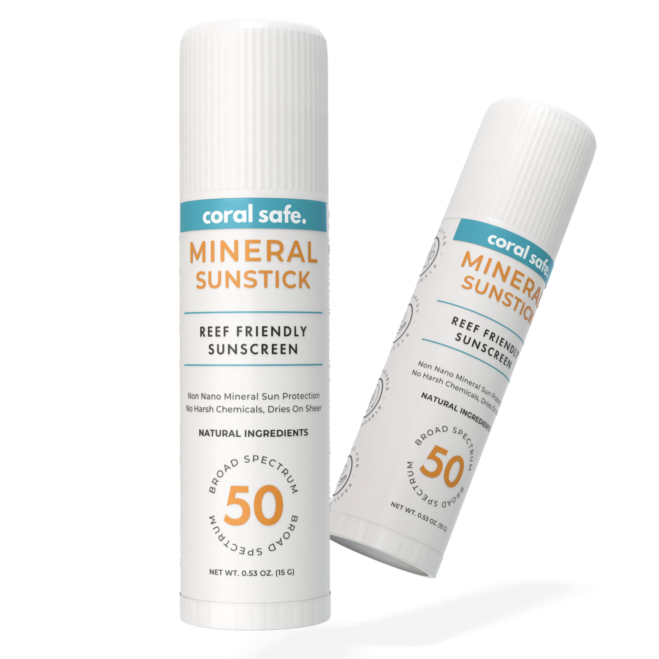 Coral Safe Reef Safe SPF 50 Mineral Face Stick 2 Pack – Hawaii & Mexico Approved