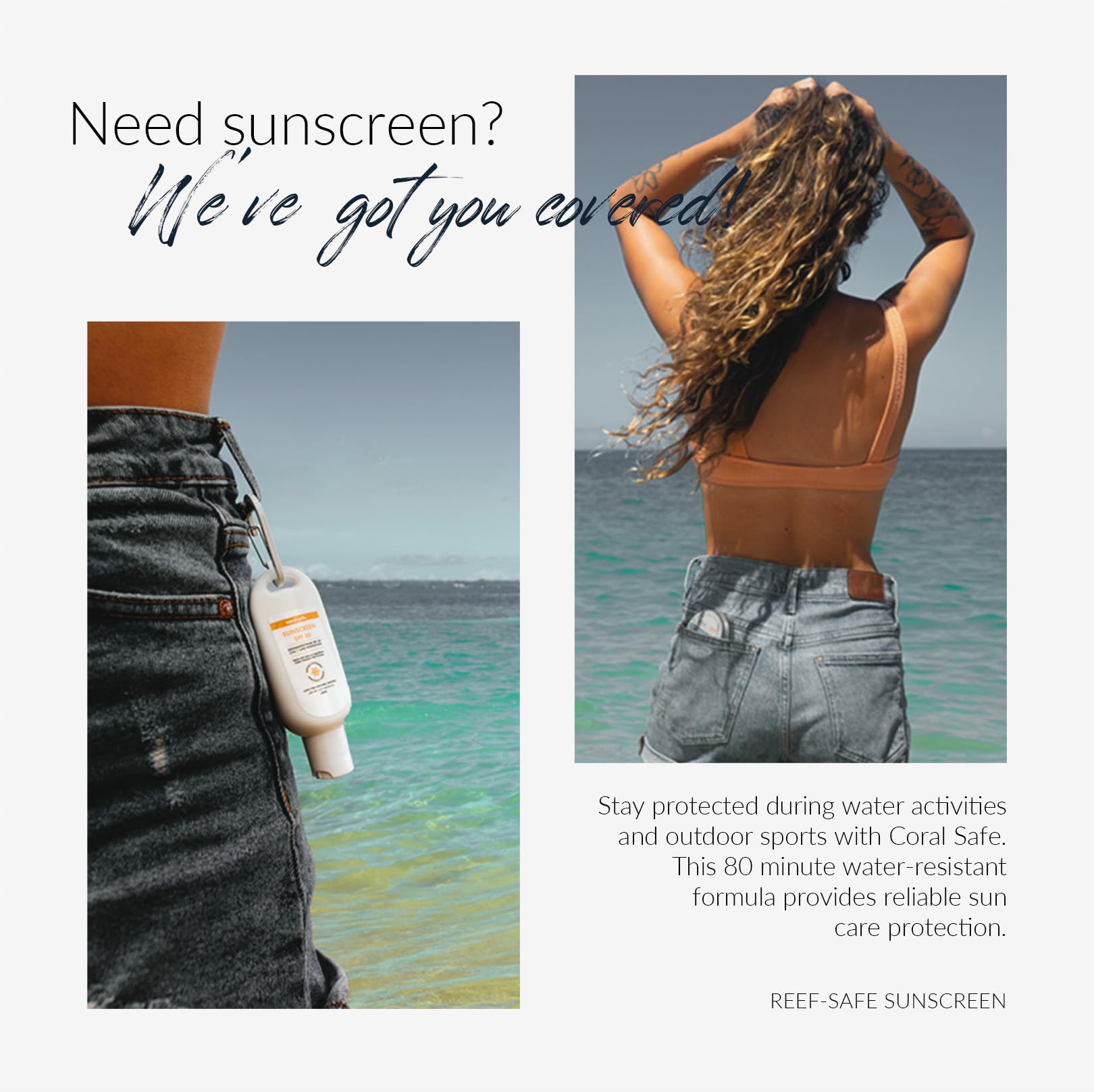 Coral Safe Reef Safe Sunscreen SPF 30 Mineral Travel Face Lotion, Hawaii & Mexico Approved