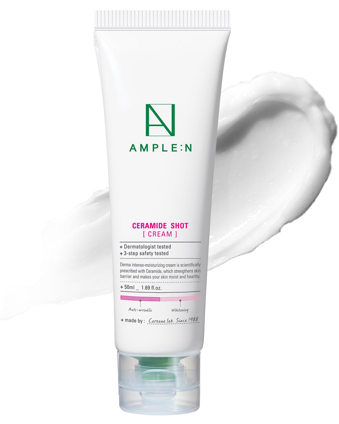 CORÉANA AMPLE:N Ceramide Shot Cream – Hydrating Unscented Moisturizer for Dry & Sensitive Skin (1.69 oz)