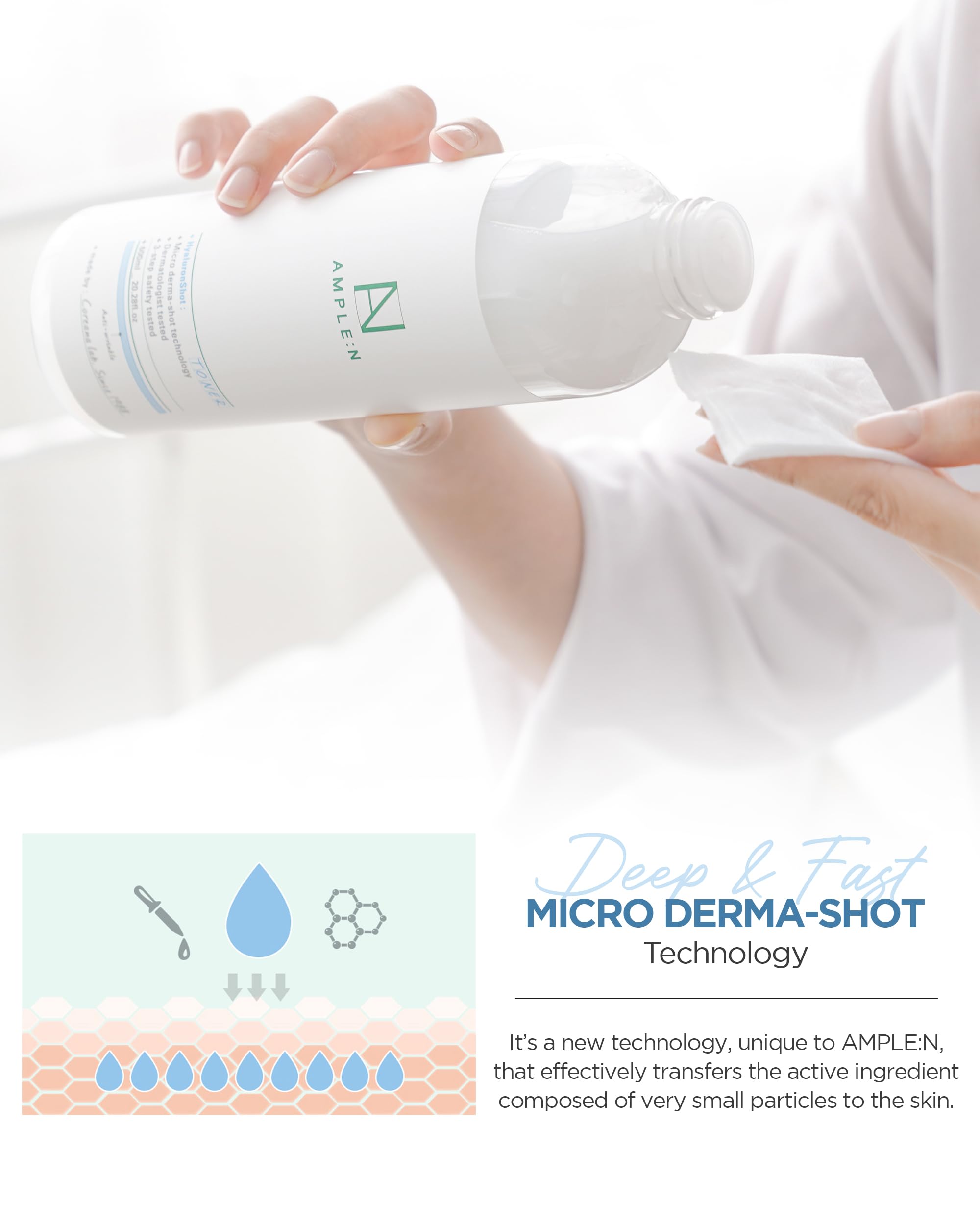 CORÉANA Ample:N Hyaluron Shot Toner – Hydrating Korean Hyaluronic Acid & Ceramide Toner