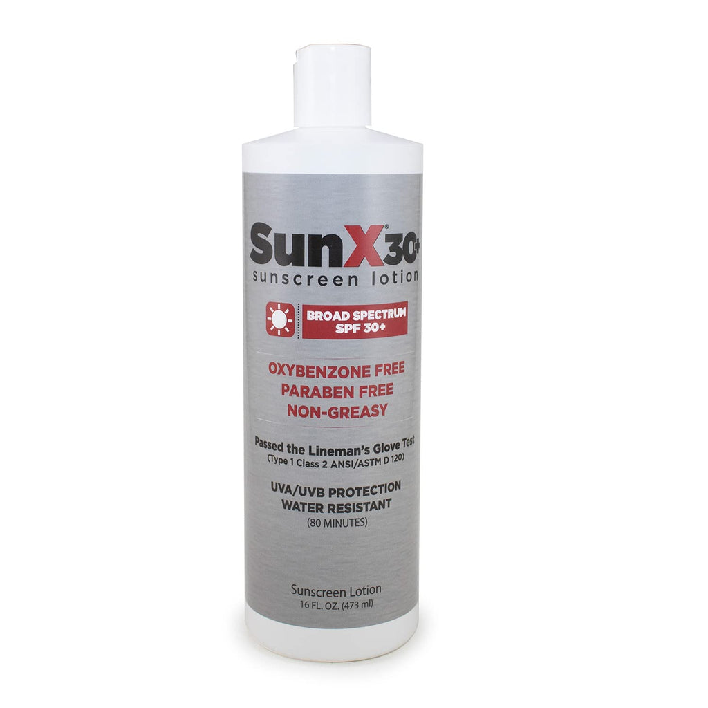 CoreTex Sun X 30+ SPF Broad Spectrum Sunscreen Lotion – 16oz Paraben Oxybenzone Octinoxate Free Oil Free No White Cast 80 Min Water-Resistant