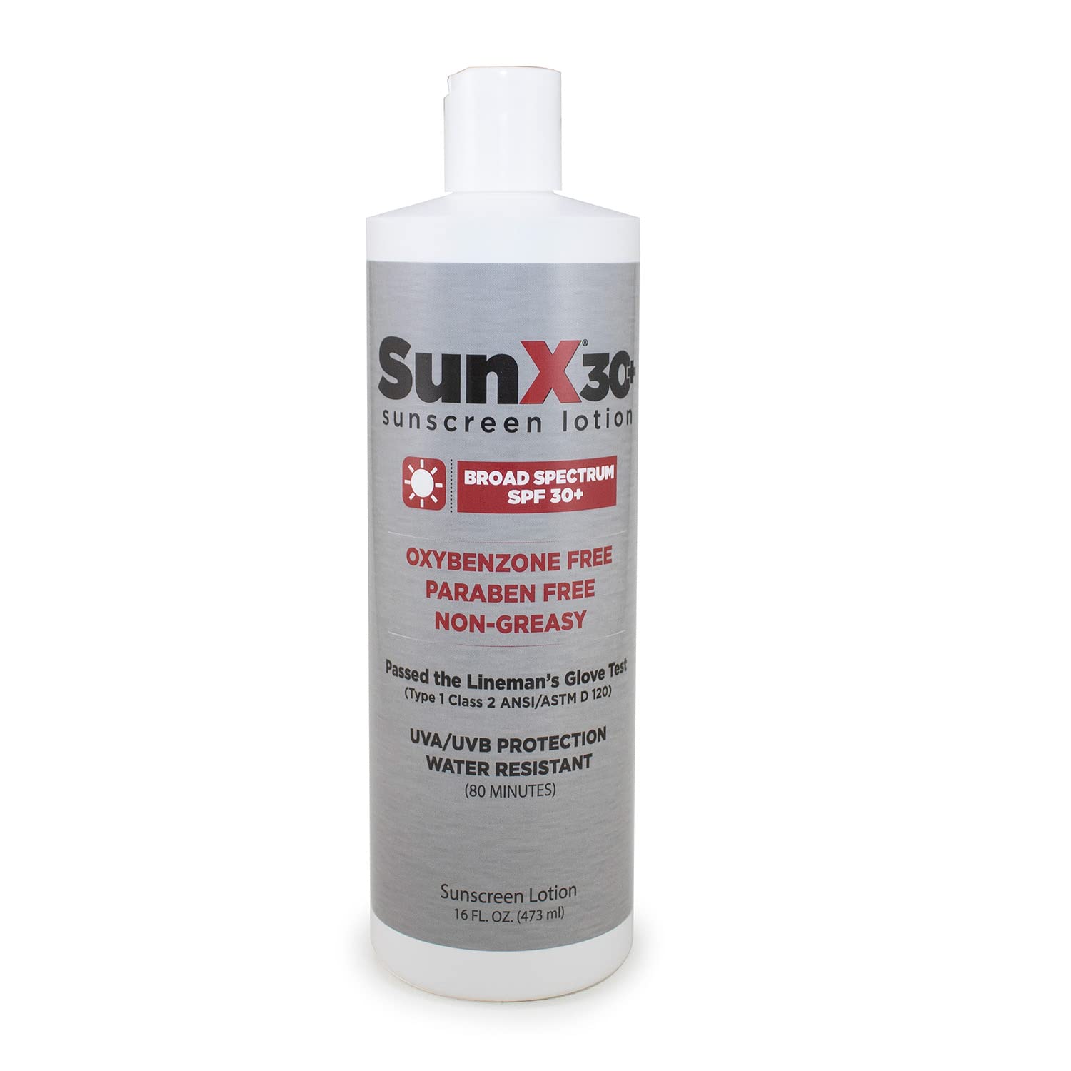 CoreTex Sun X 30+ SPF Broad Spectrum Sunscreen Lotion – 16oz Paraben Oxybenzone Octinoxate Free Oil Free No White Cast 80 Min Water-Resistant