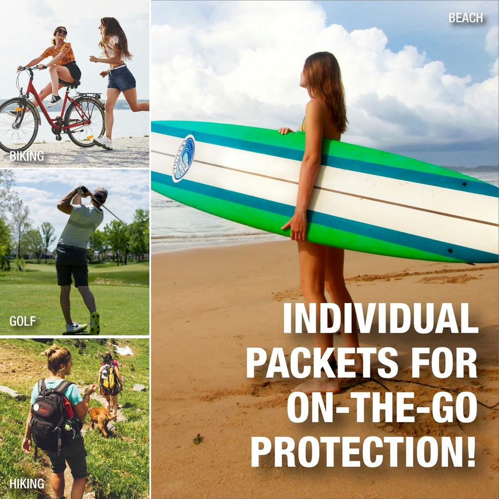 CoreTex Sun X 30+ SPF Travel Packets — 50 Oil-Free, Broad Spectrum, Reef-Safe, 80-Minute Water-Resistant