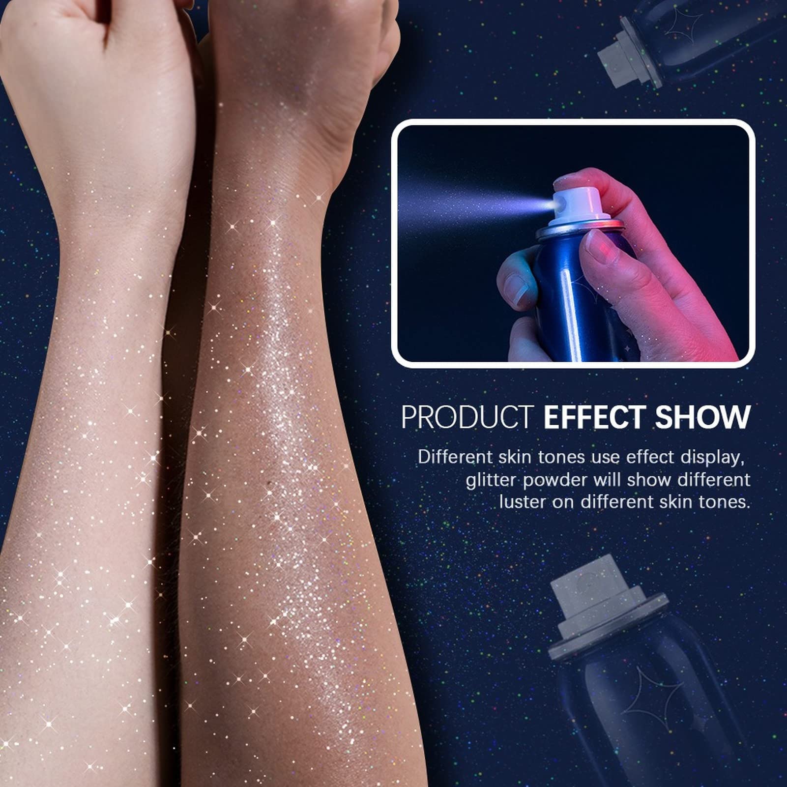 Corleone Body Glitter Spray – Hair, Face & Body Shimmer Highlighter