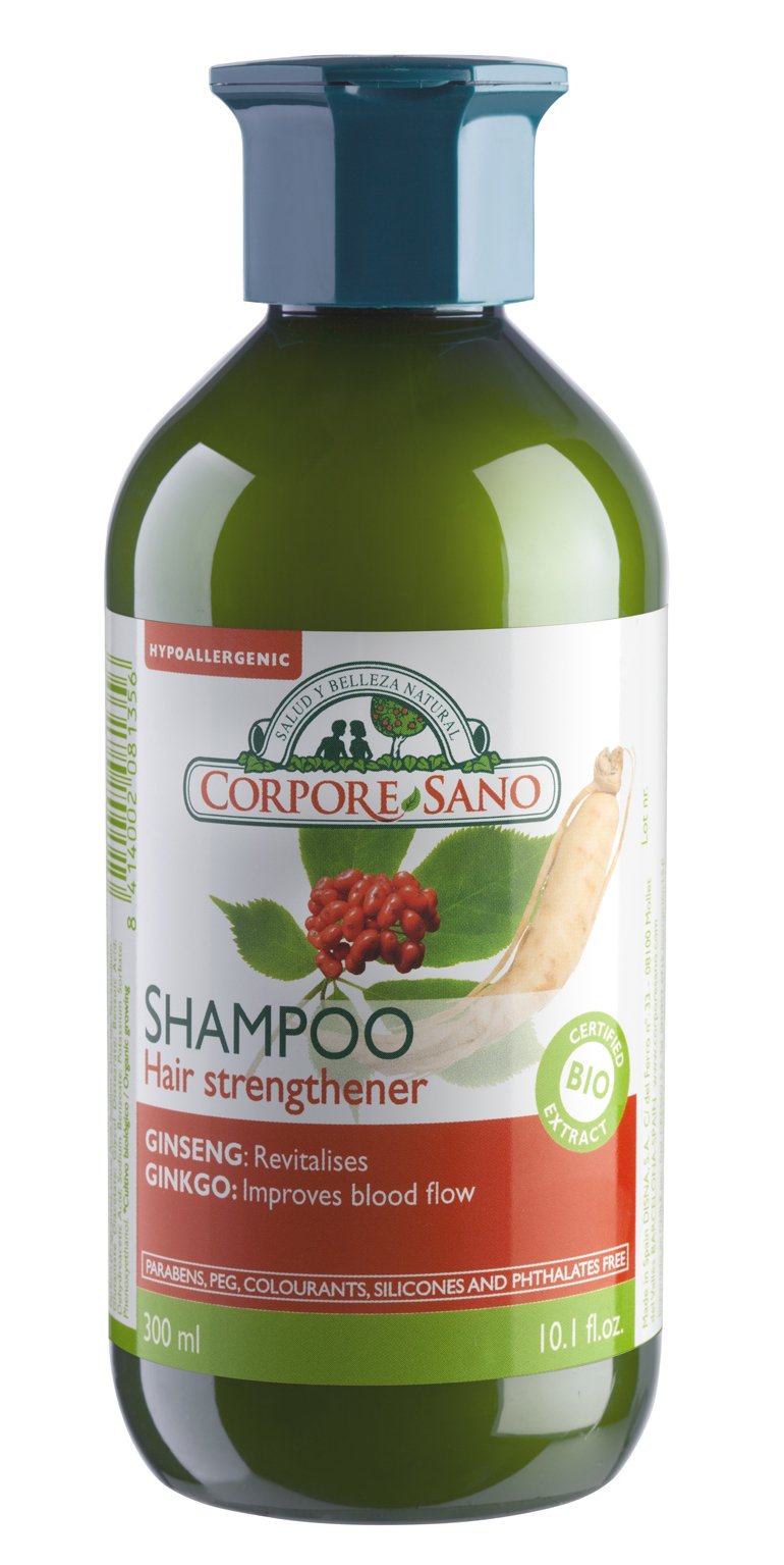 Corpore Sano Ginseng, Ginkgo & Eleutherococcus Shampoo - Certified Organic, Hypoallergenic (300 ml)