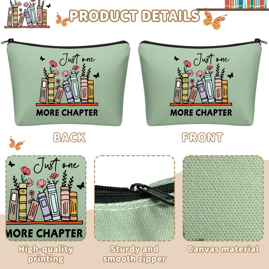 Cosblank 24 Pcs Book Club Gifts Makeup Bags for Women – 8.7 x 6 Inch Bookish Pouches