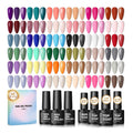 COSCELIA 40PCS Gel Nail Polish Set – 36 Winter Colors with Matte & Glossy Finishes, Base & Top Coat