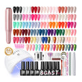 COSCELIA 66Pcs Gel Nail Polish Kit with UV Light & Drill – 35 Colors for DIY Manicures
