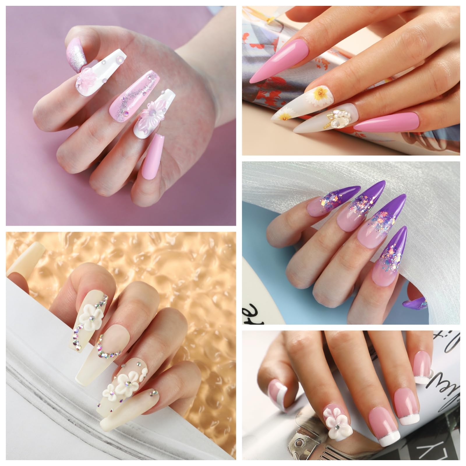 COSCELIA Acrylic Nail Kit for Beginners | All-in-One 3 Powders & 6 Gel Polishes