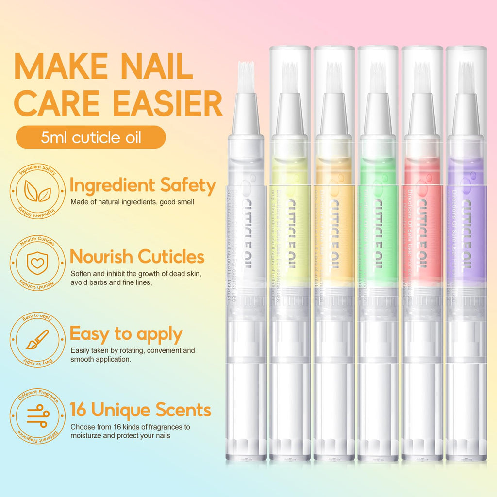 COSCELIA 16-Piece Cuticle Oil Pen Set for Nails – Nourishment, Hydration & Repair